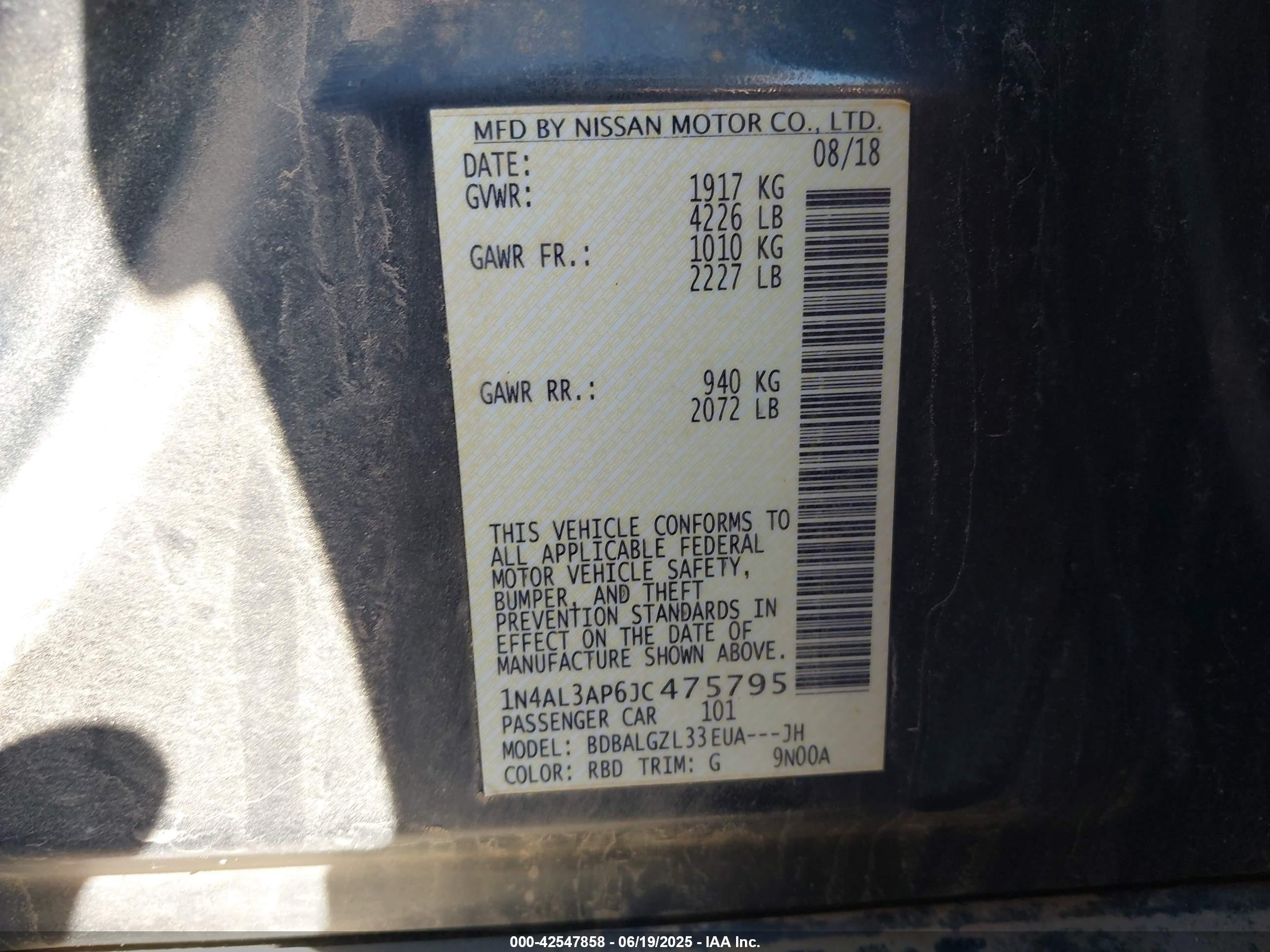 NISSAN ALTIMA image 9