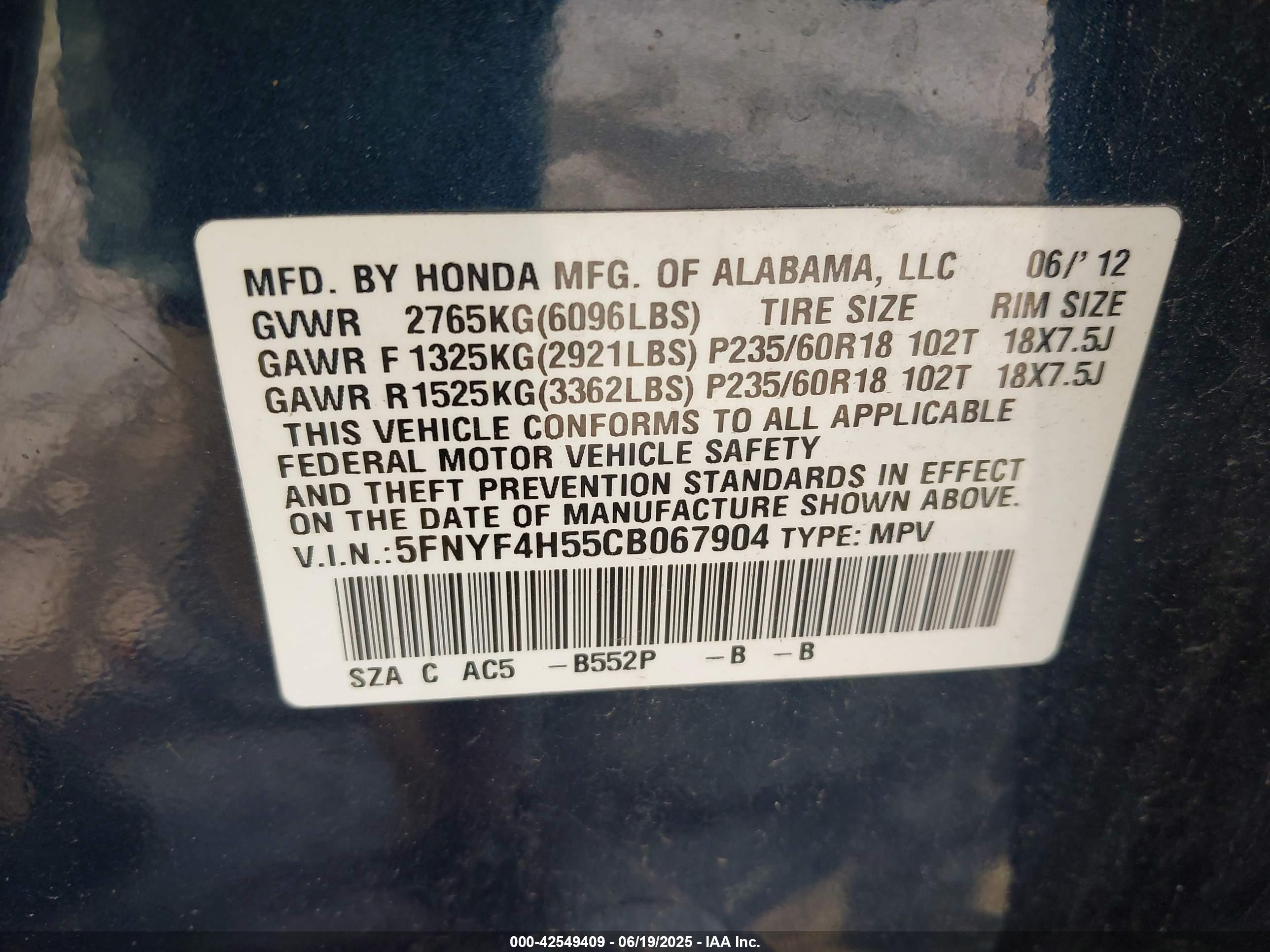 HONDA PILOT image 9
