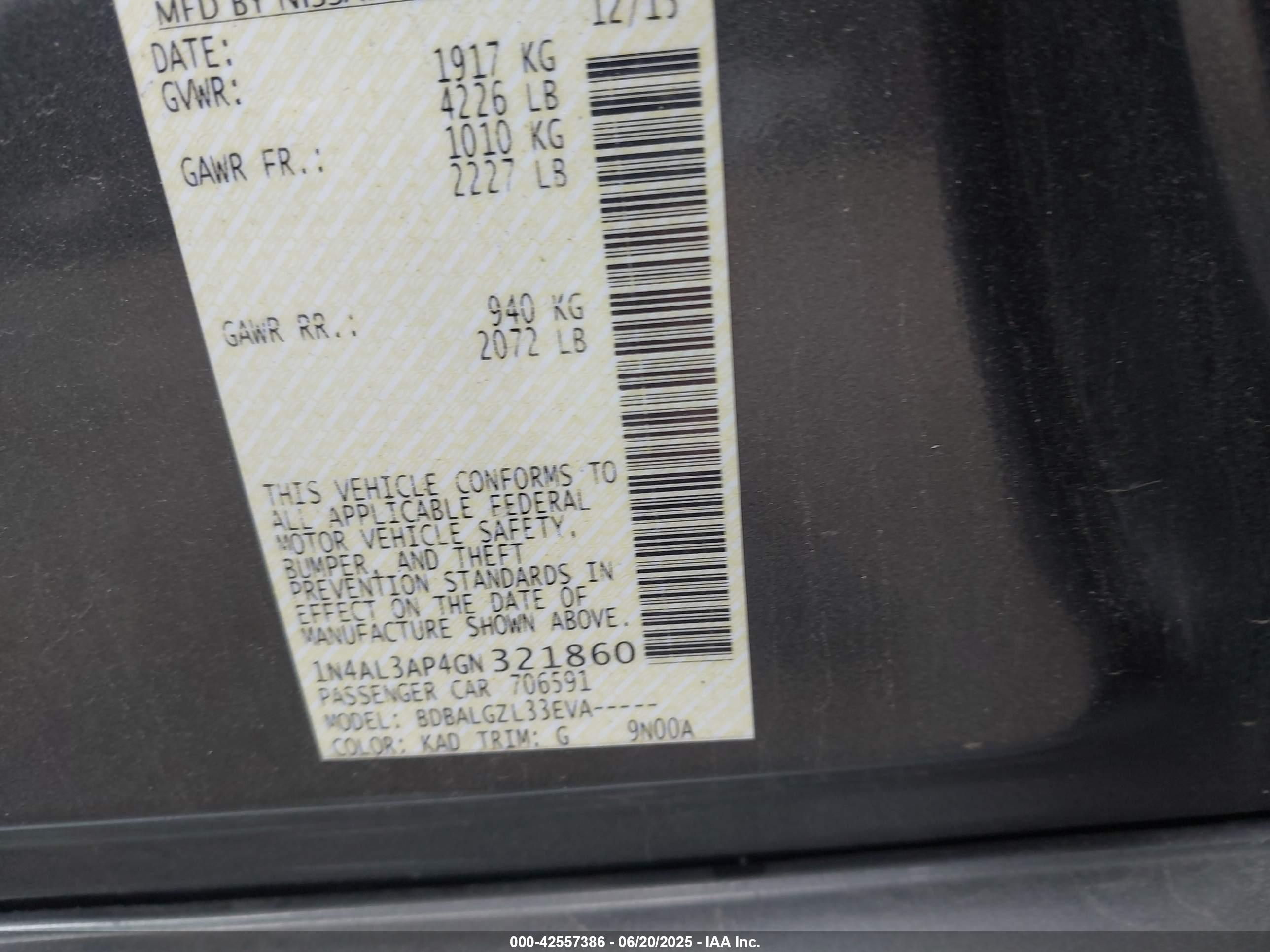 NISSAN ALTIMA image 9