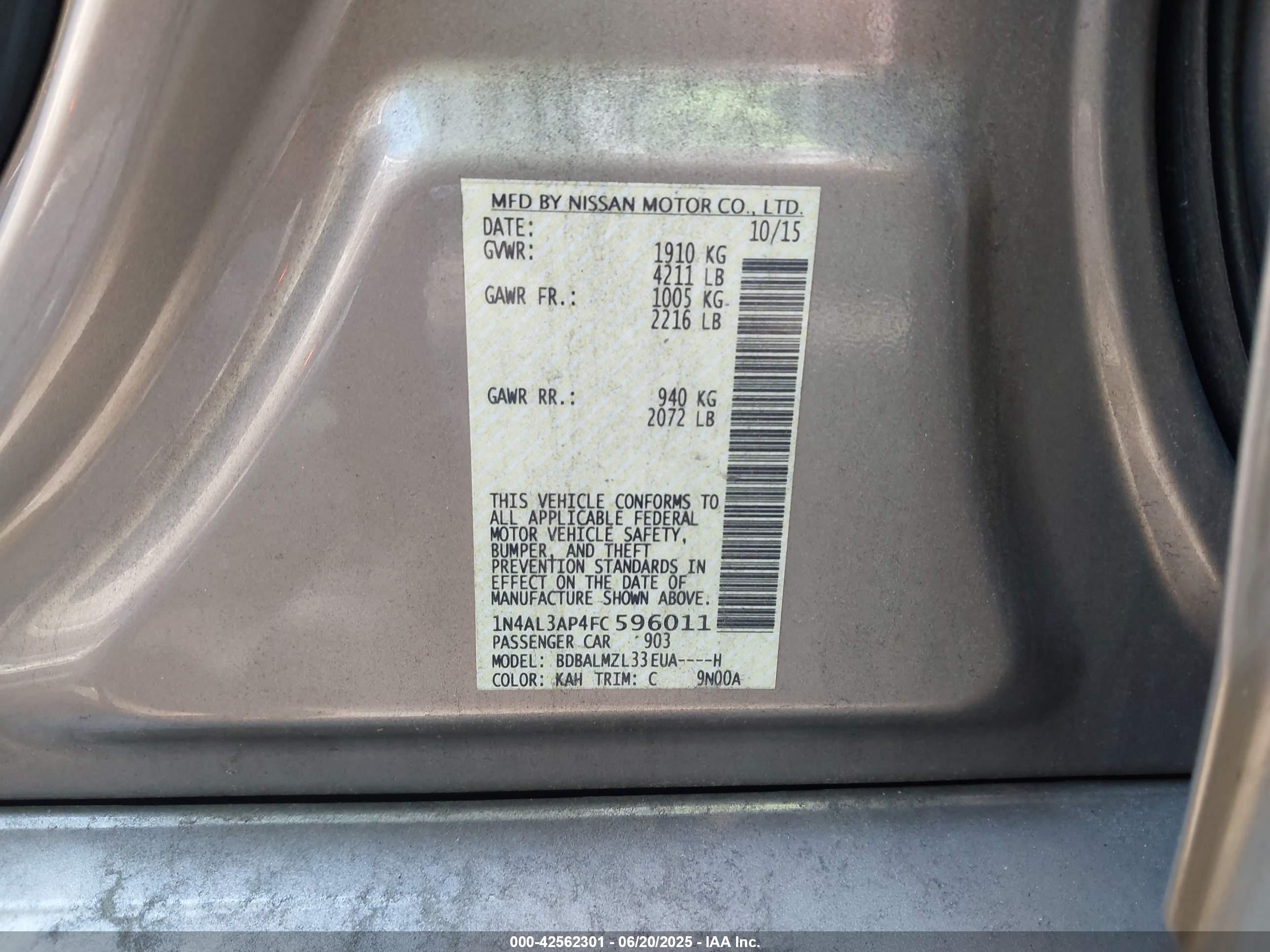 NISSAN ALTIMA image 9