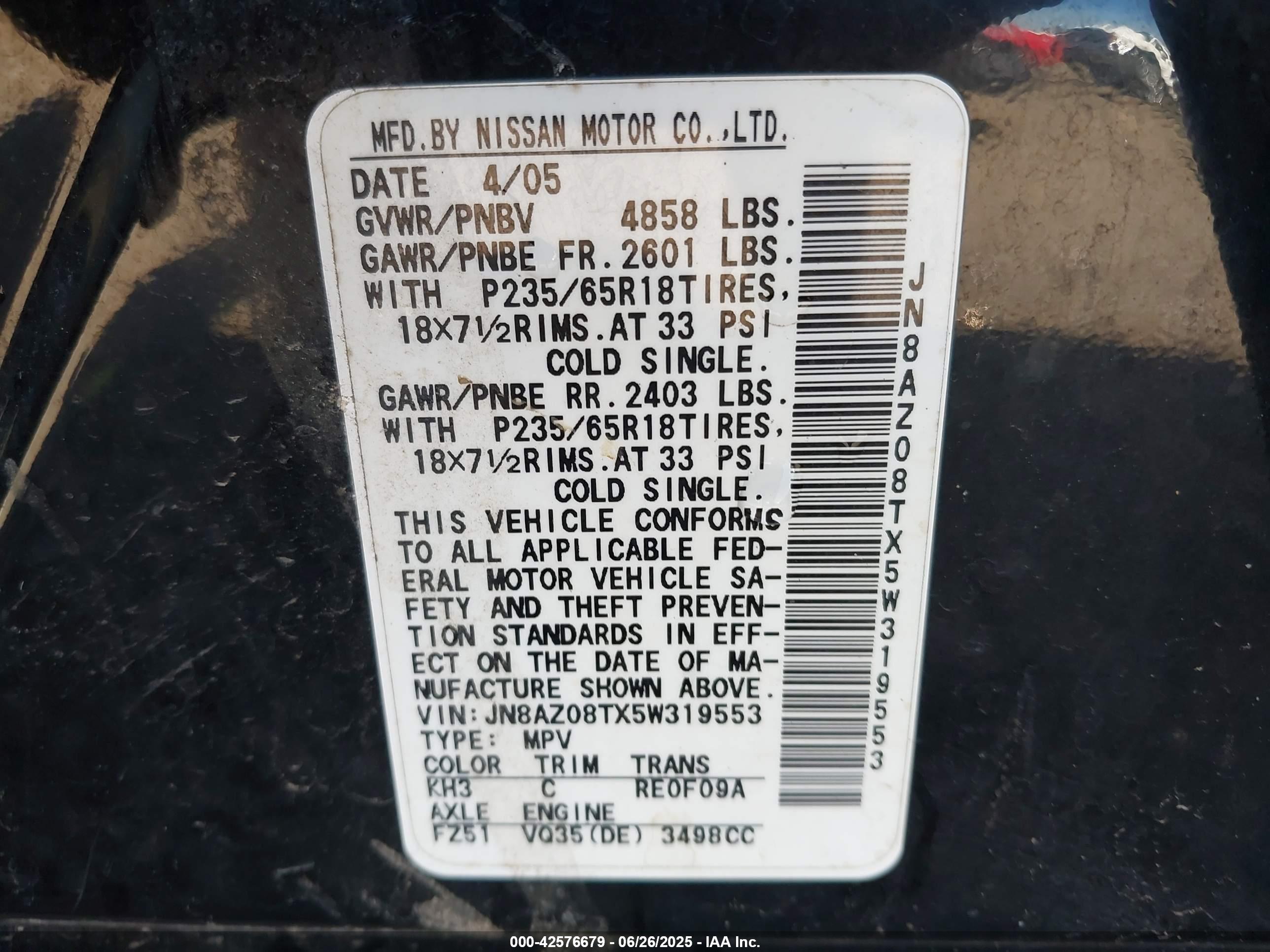 NISSAN MURANO image 9