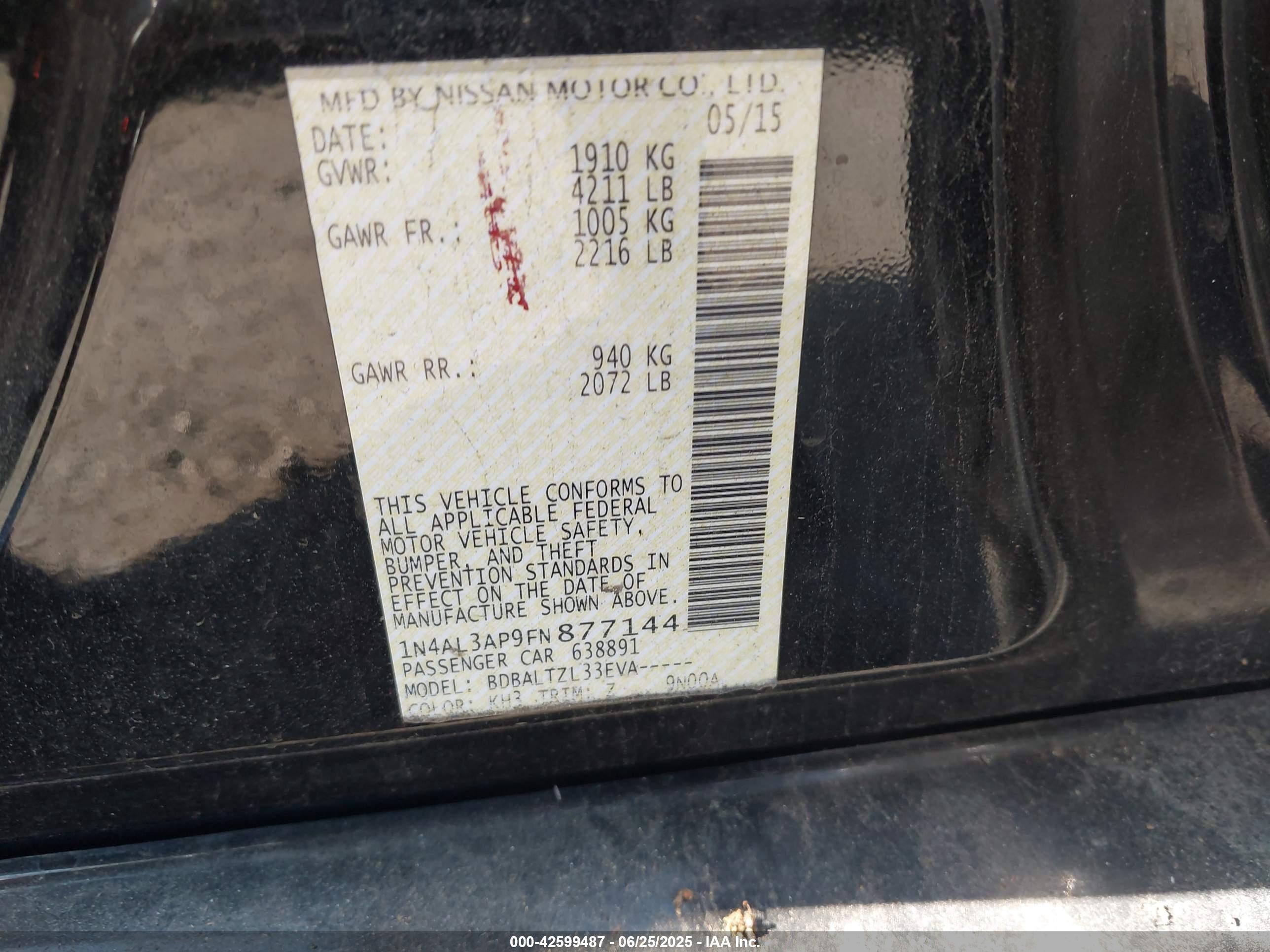NISSAN ALTIMA image 9
