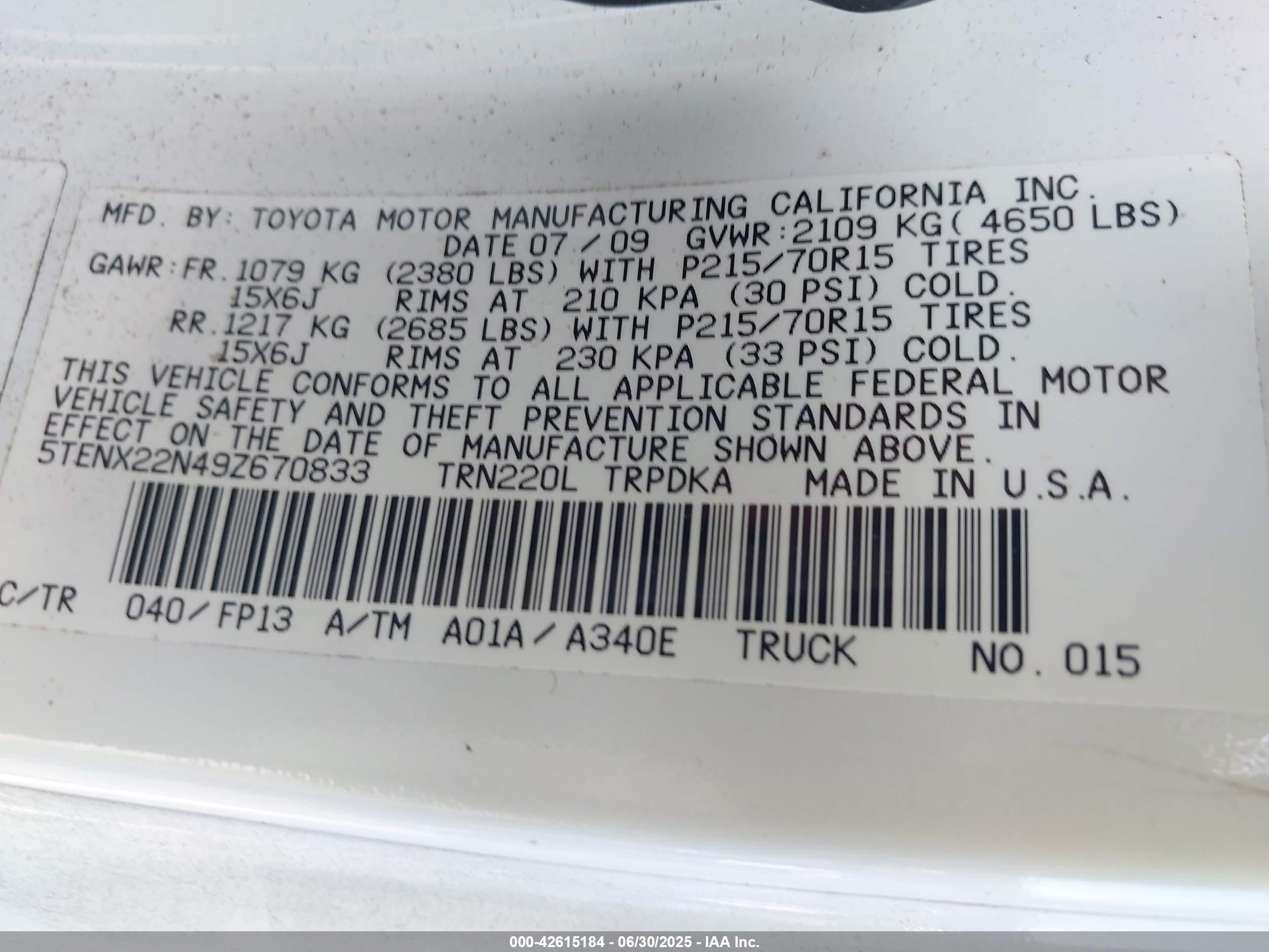 TOYOTA TACOMA image 9
