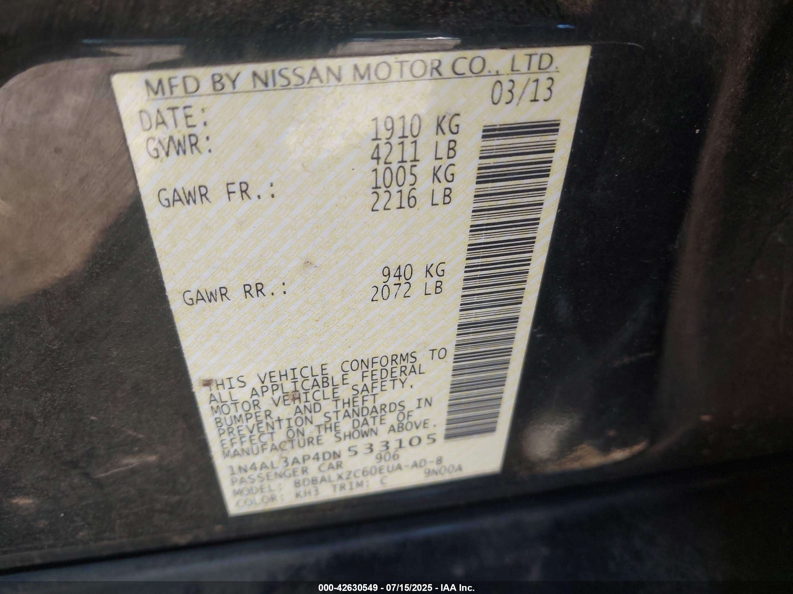 NISSAN ALTIMA image 9