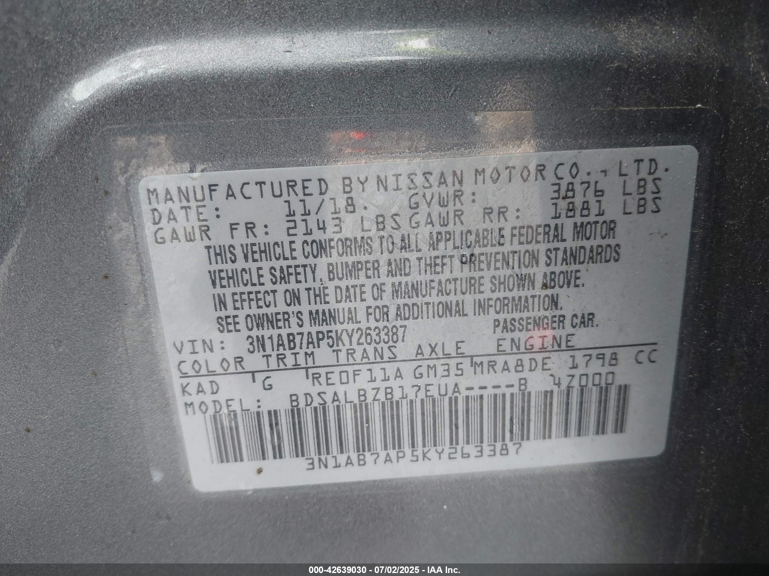 NISSAN SENTRA image 9