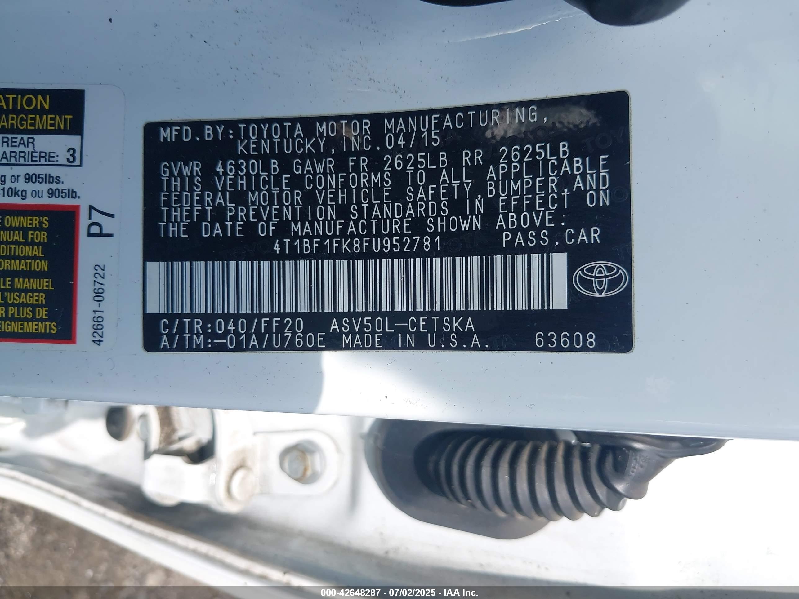 TOYOTA CAMRY image 9