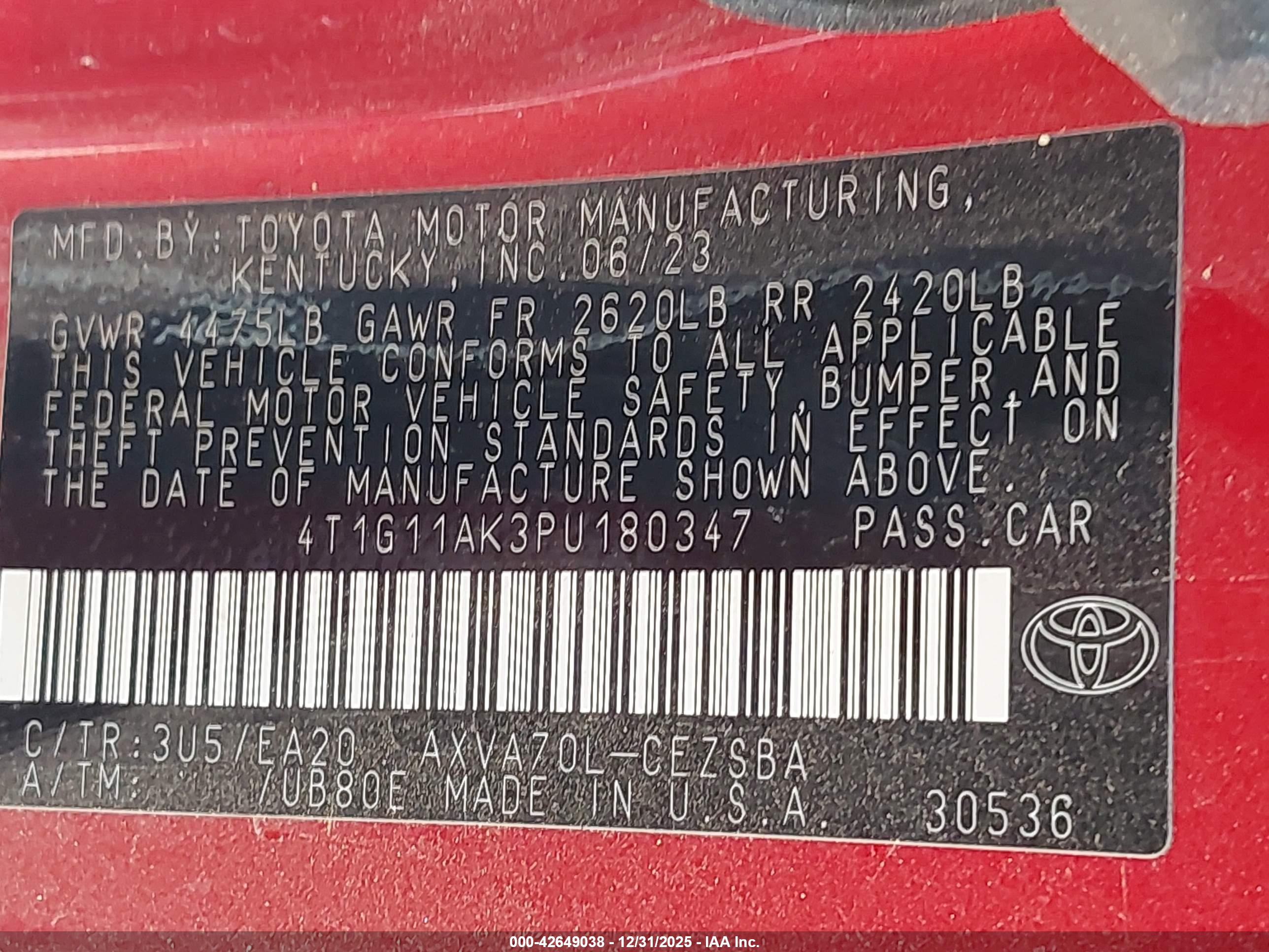 TOYOTA CAMRY image 9