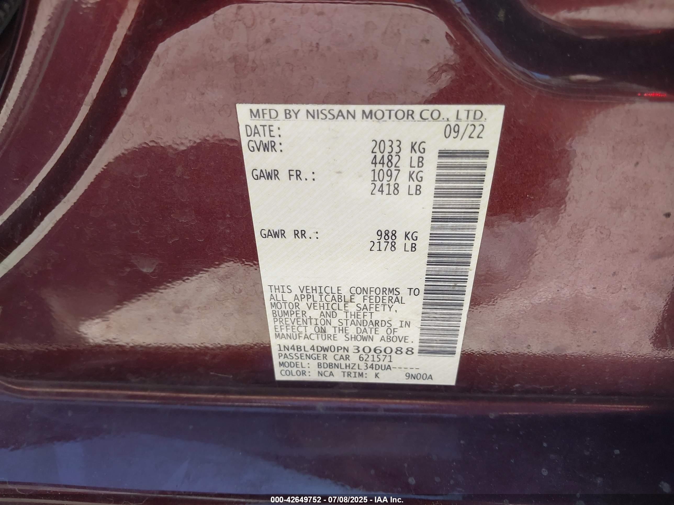 NISSAN ALTIMA image 9