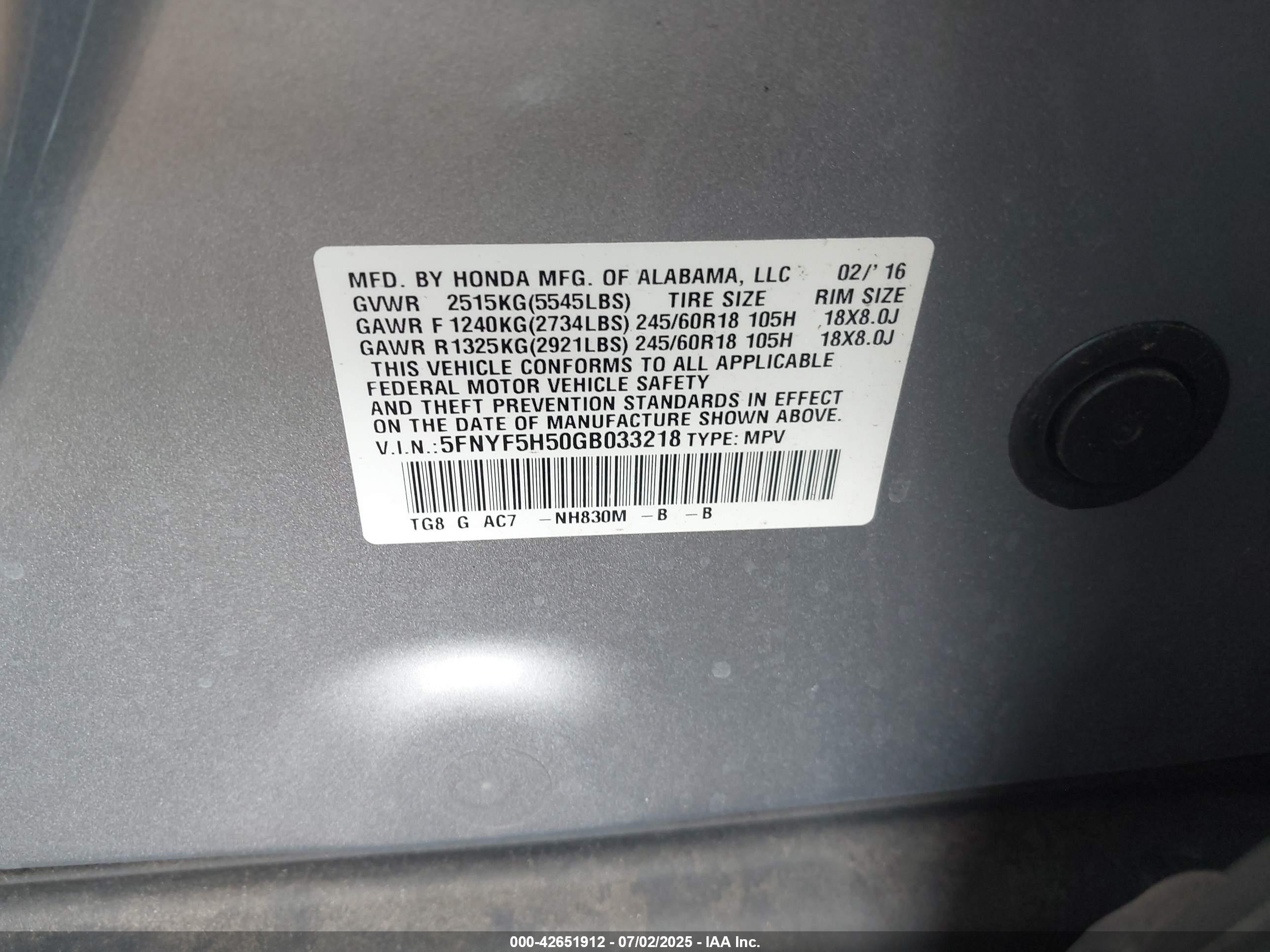 HONDA PILOT image 9