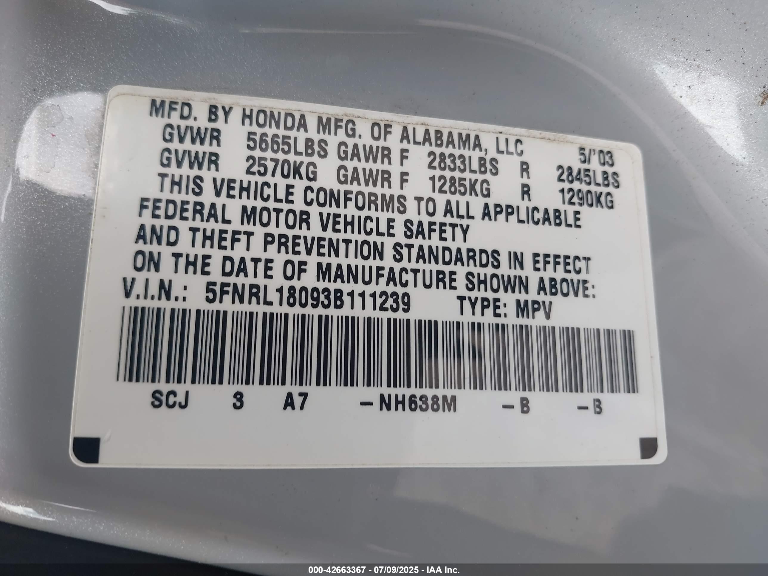 HONDA ODYSSEY image 9