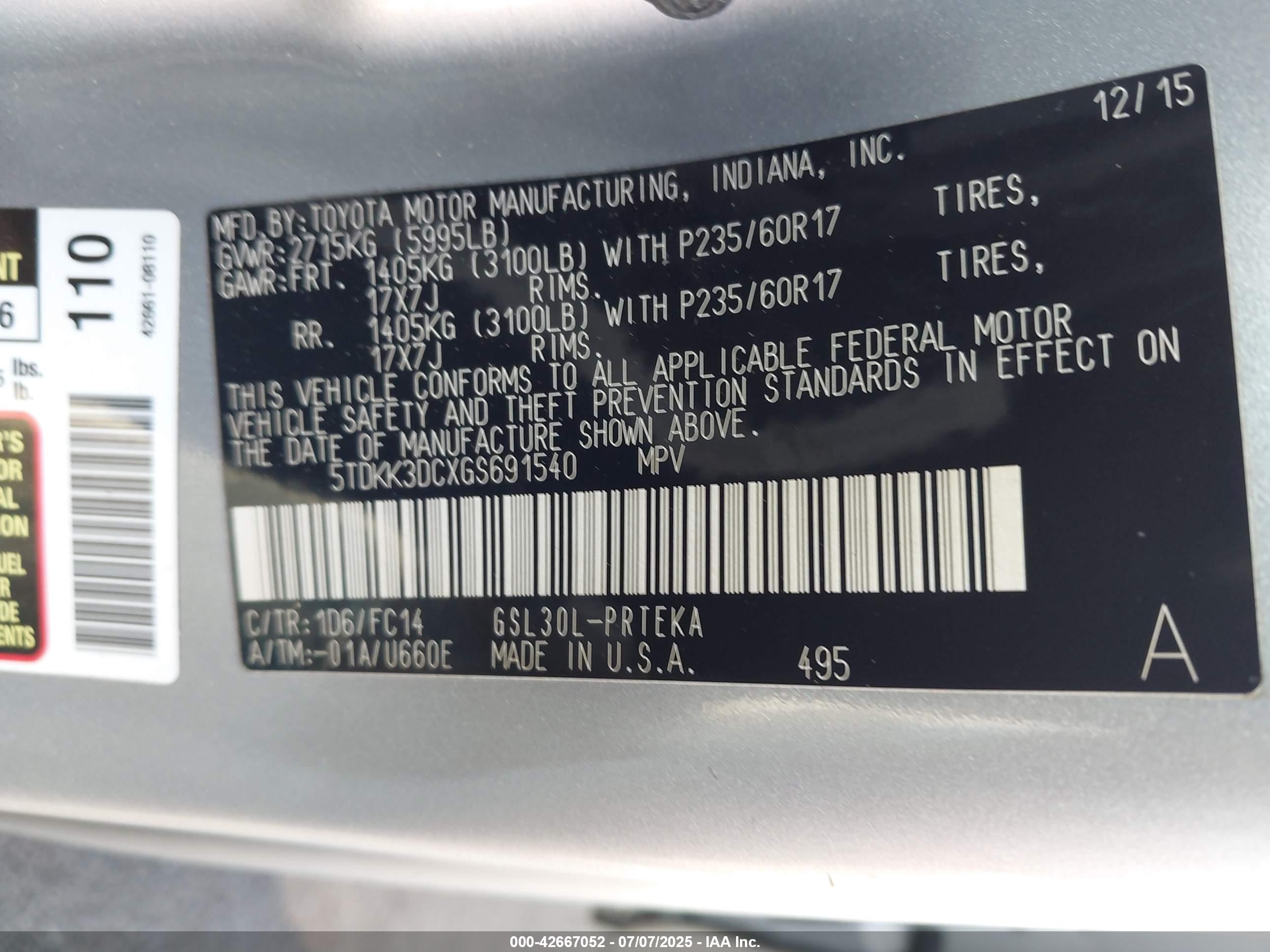 TOYOTA SIENNA image 9