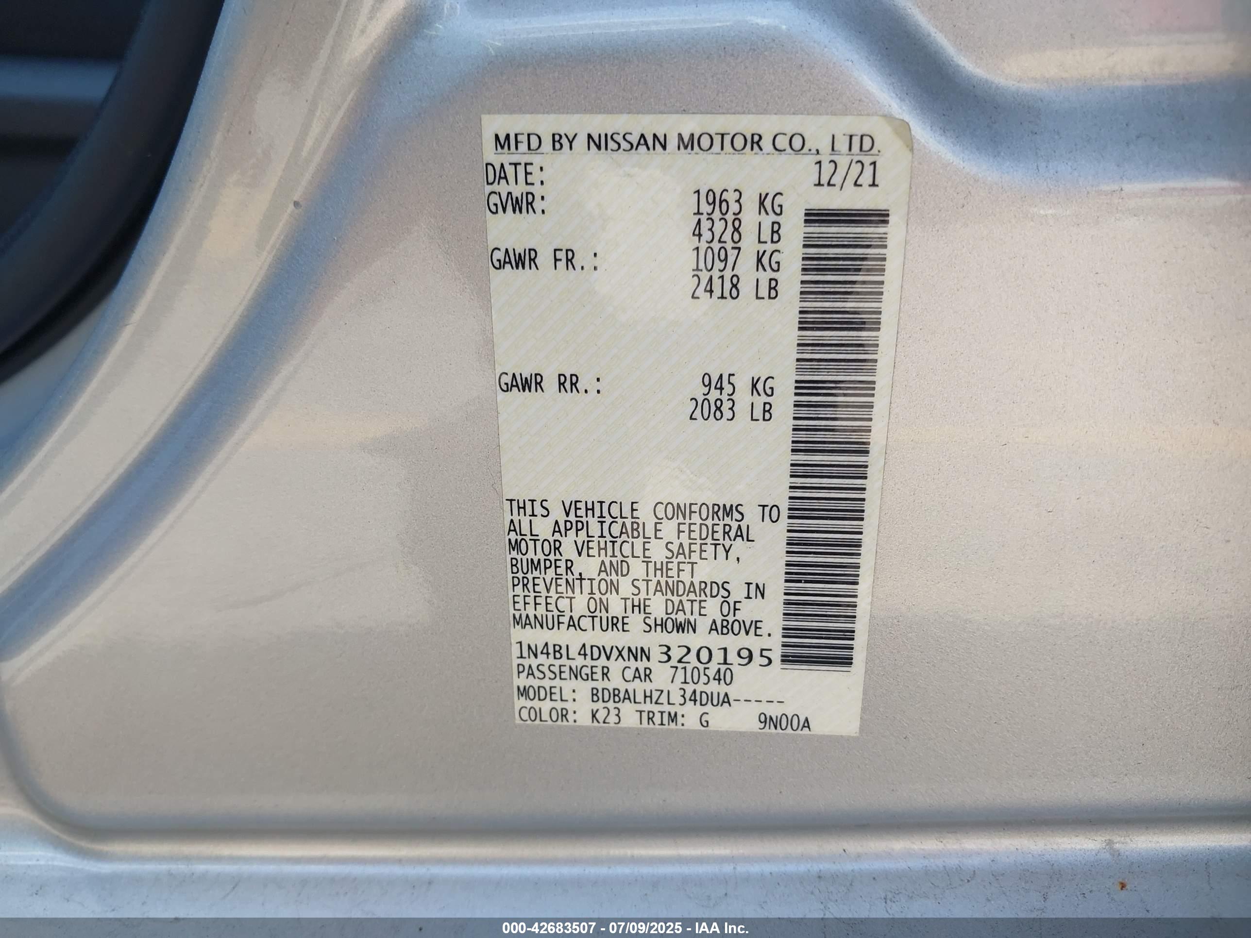 NISSAN ALTIMA image 9