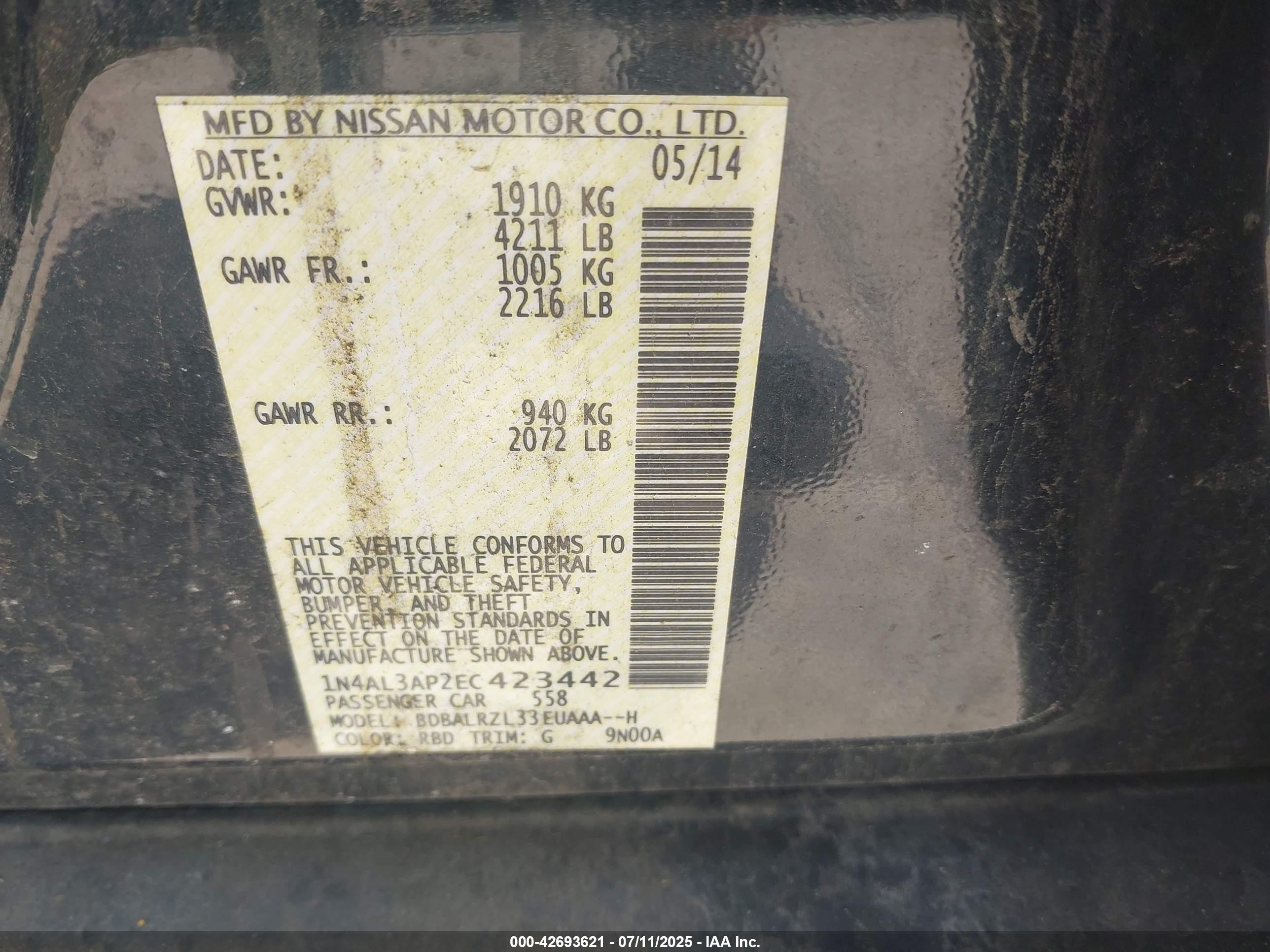 NISSAN ALTIMA image 9