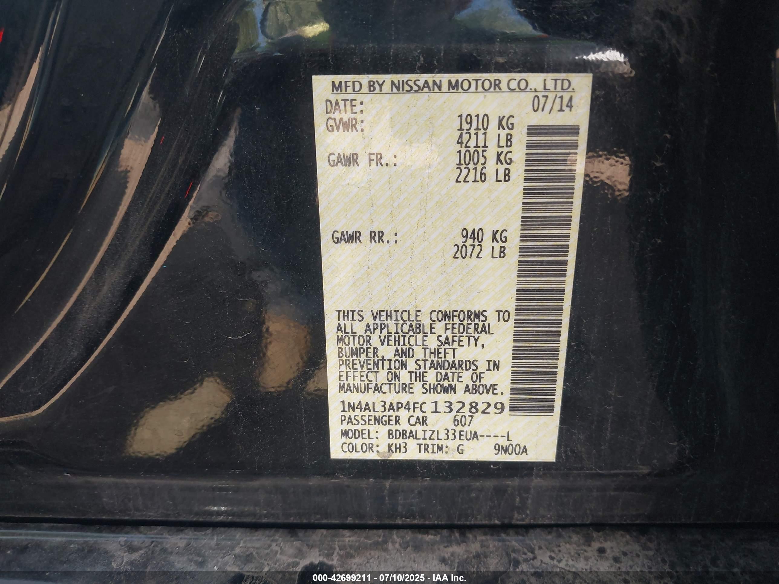 NISSAN ALTIMA image 9