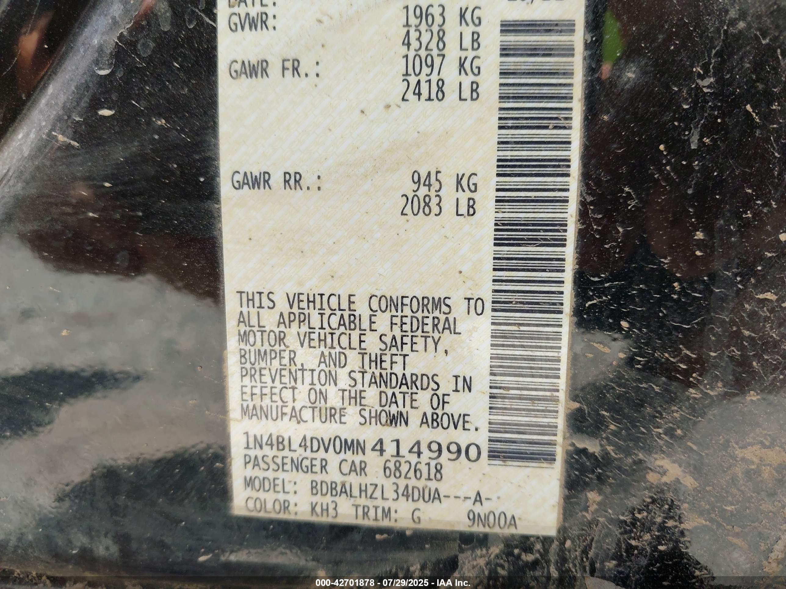 NISSAN ALTIMA image 9