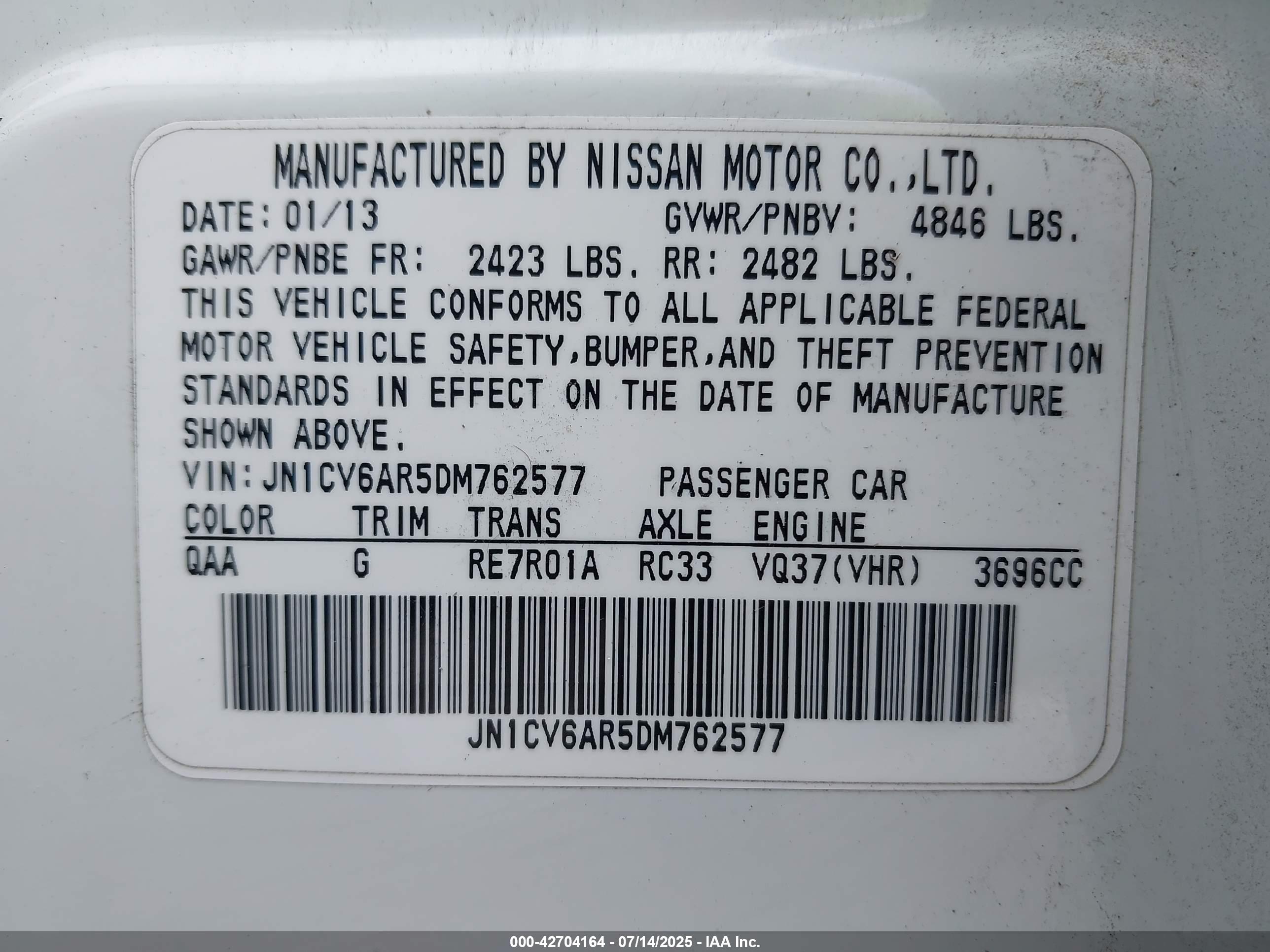 INFINITI G37X image 9