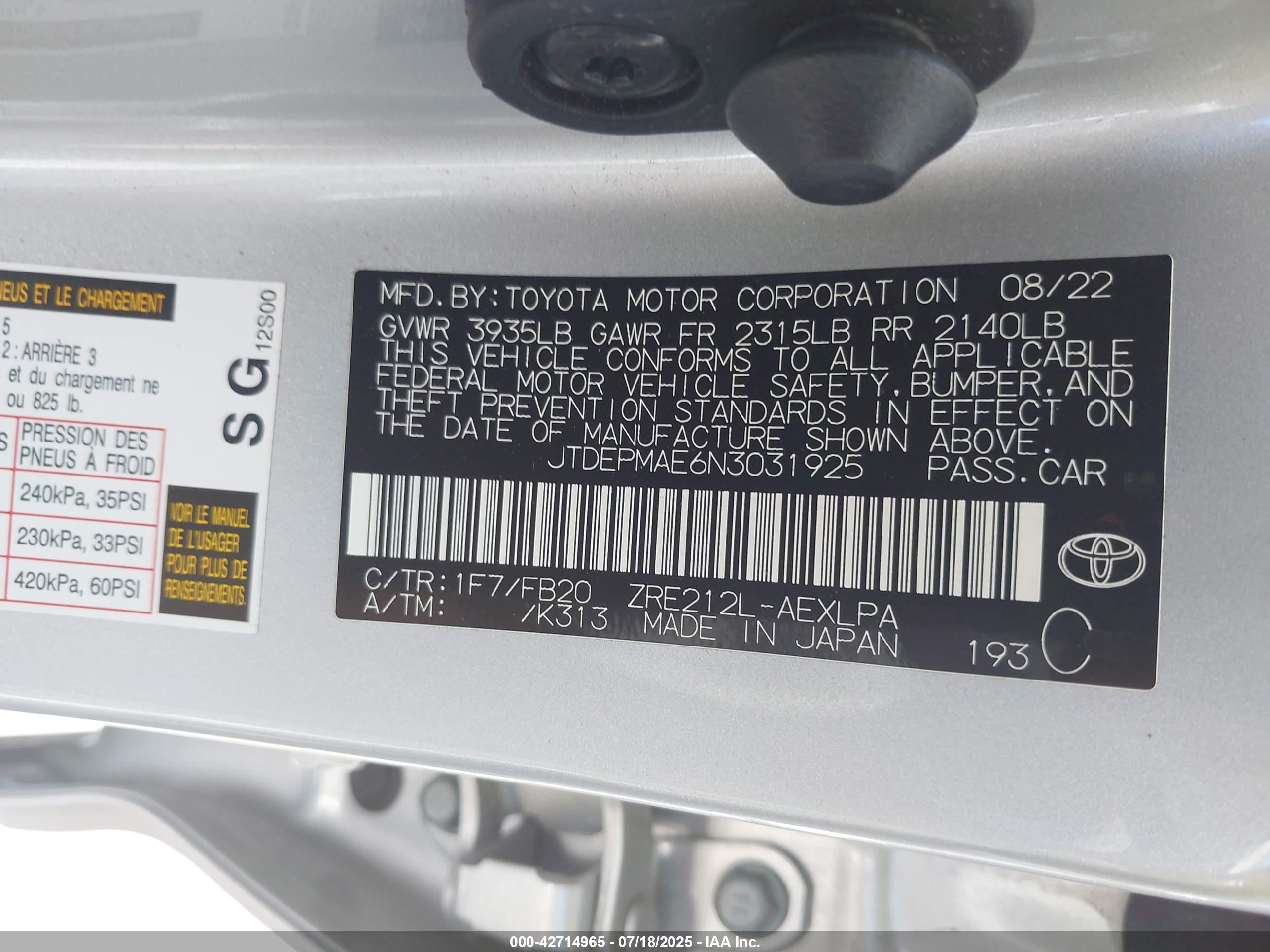TOYOTA COROLLA image 9