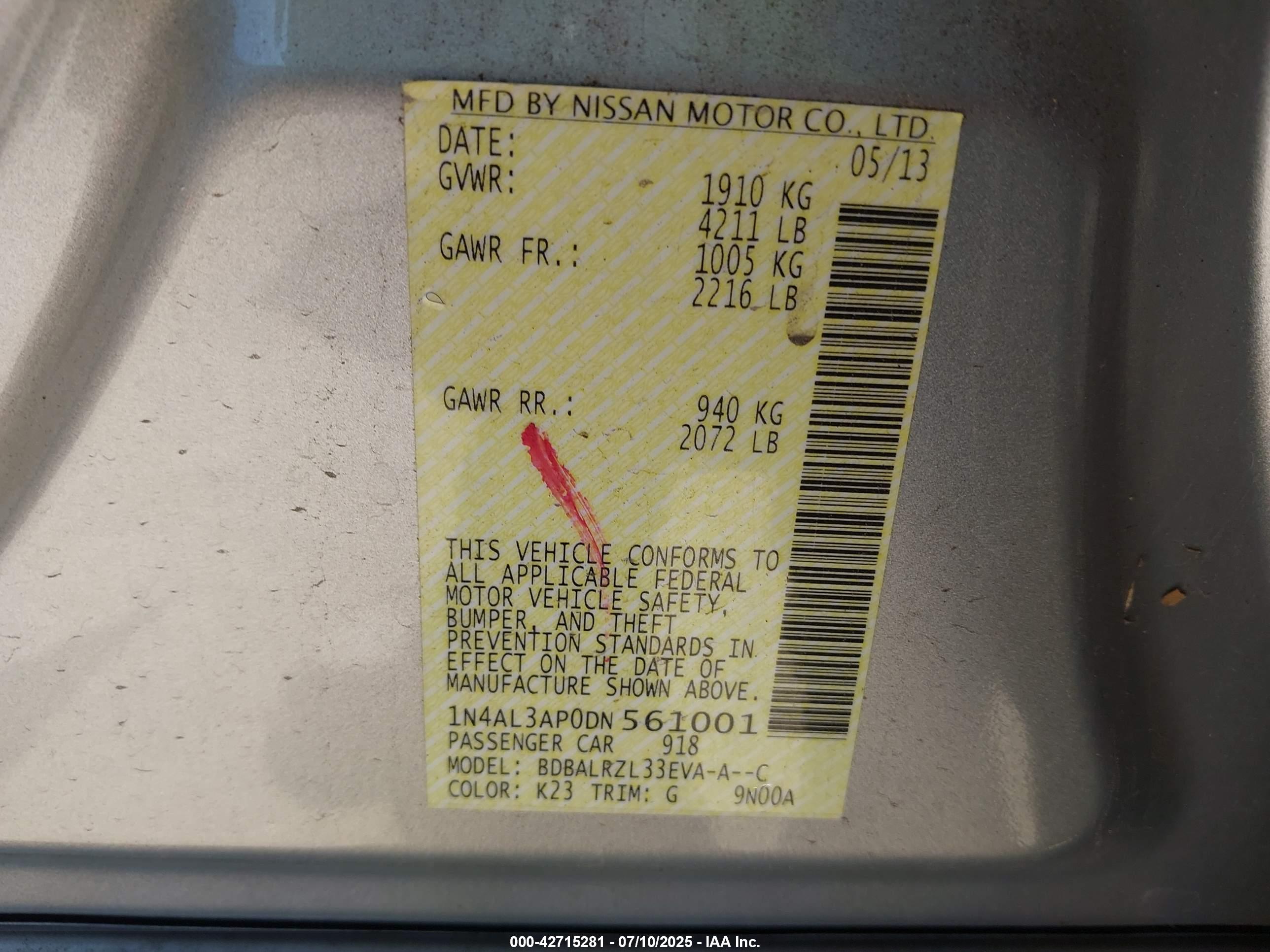 NISSAN ALTIMA image 9