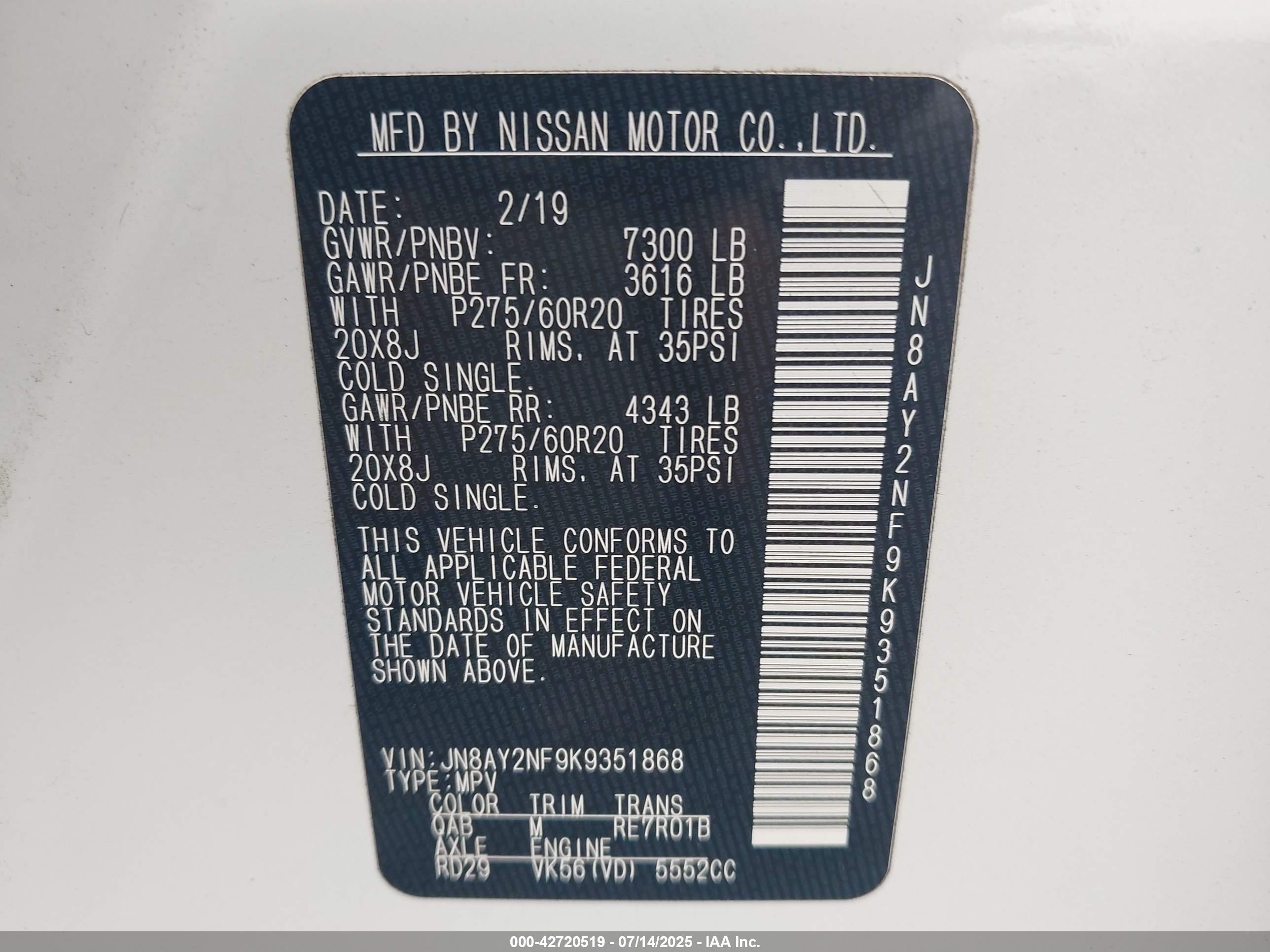 NISSAN ARMADA image 9