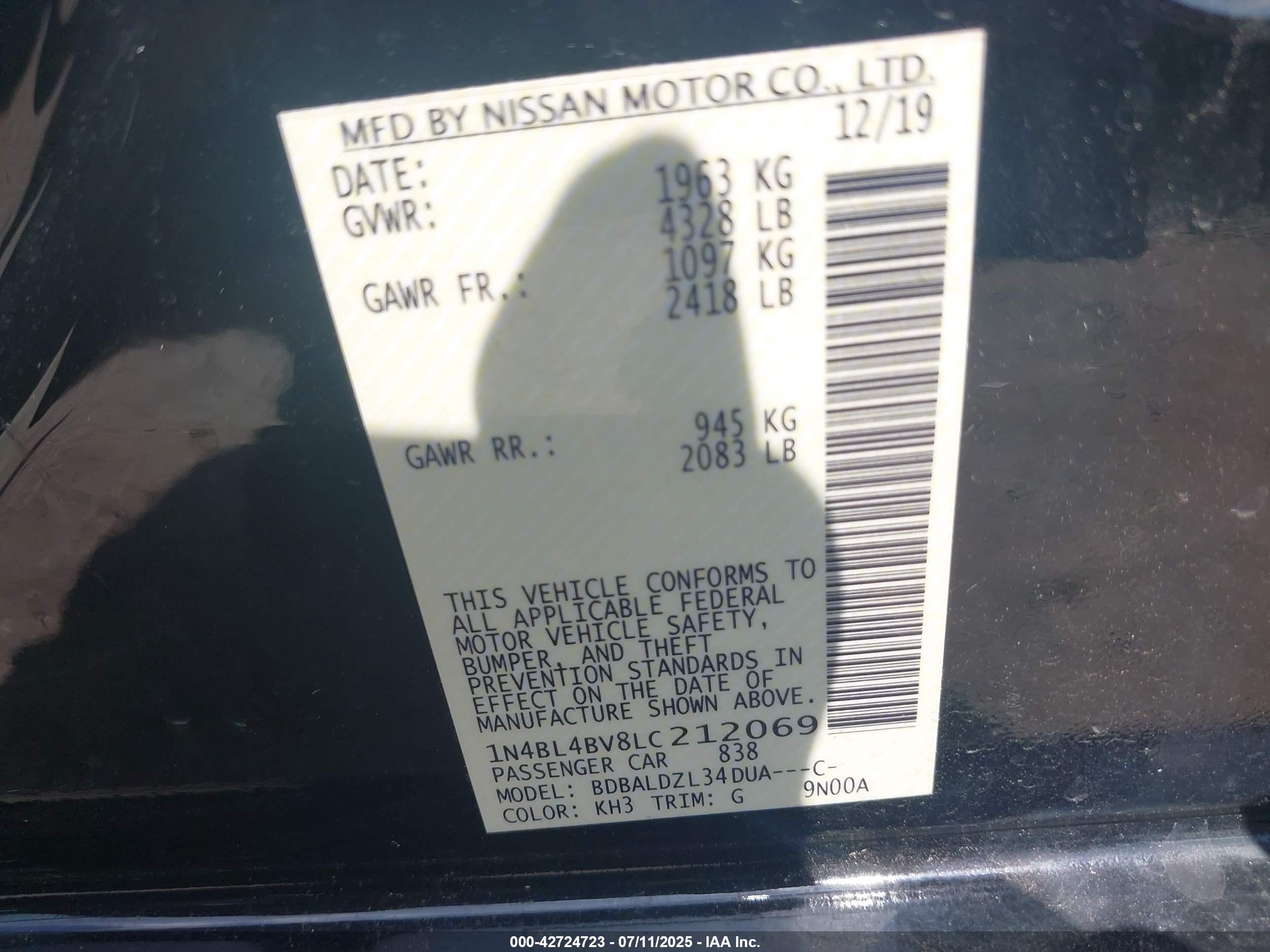 NISSAN ALTIMA image 9