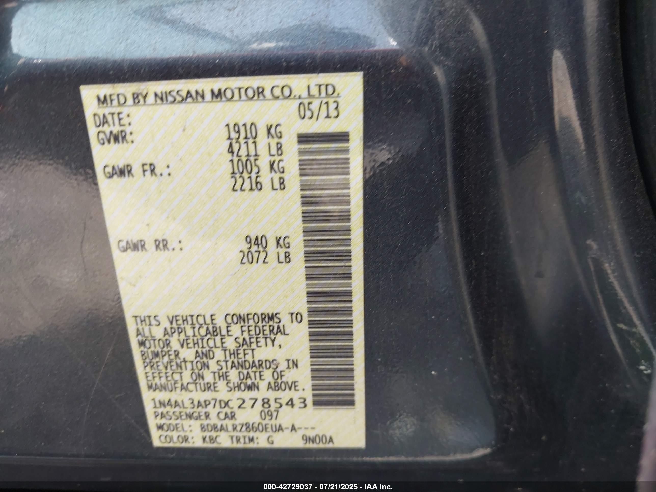 NISSAN ALTIMA image 9