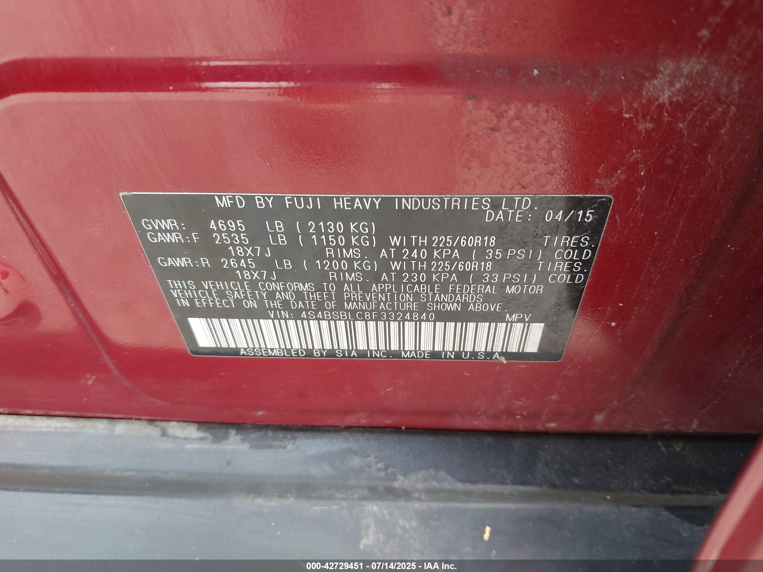 SUBARU OUTBACK image 9