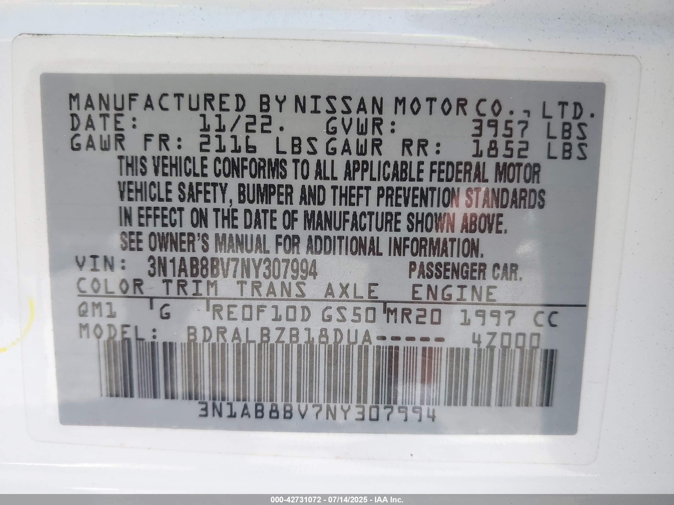 NISSAN SENTRA image 9