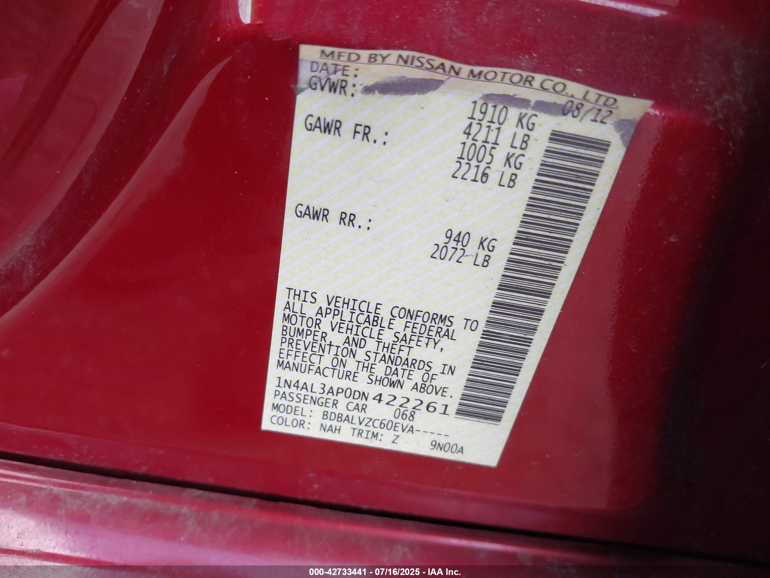 NISSAN ALTIMA image 9