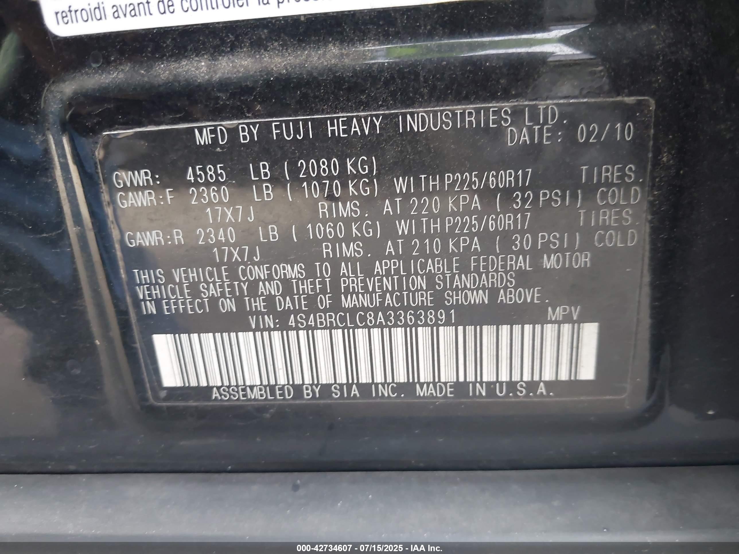 SUBARU OUTBACK image 9