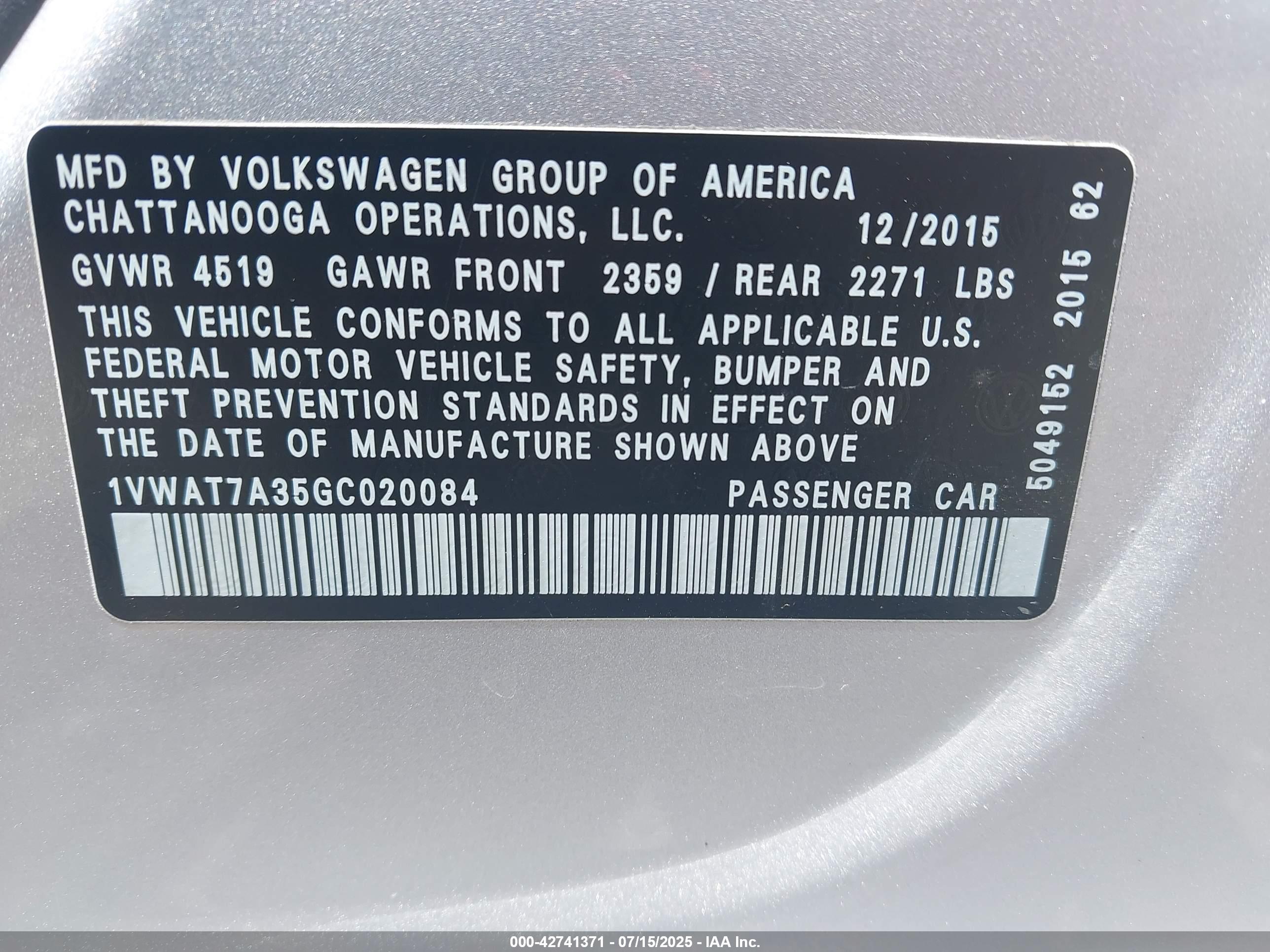 VOLKSWAGEN PASSAT image 9
