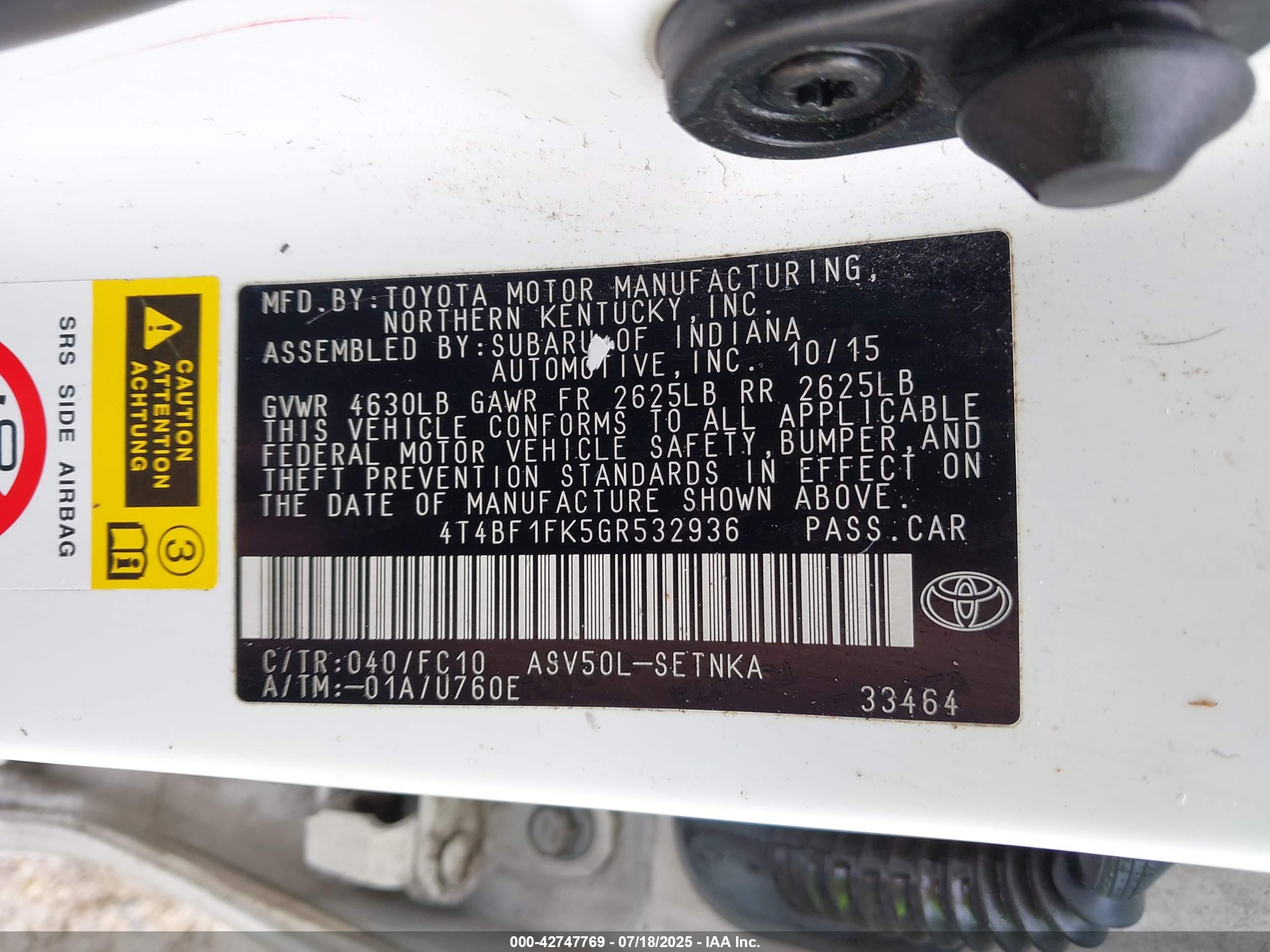 TOYOTA CAMRY image 9