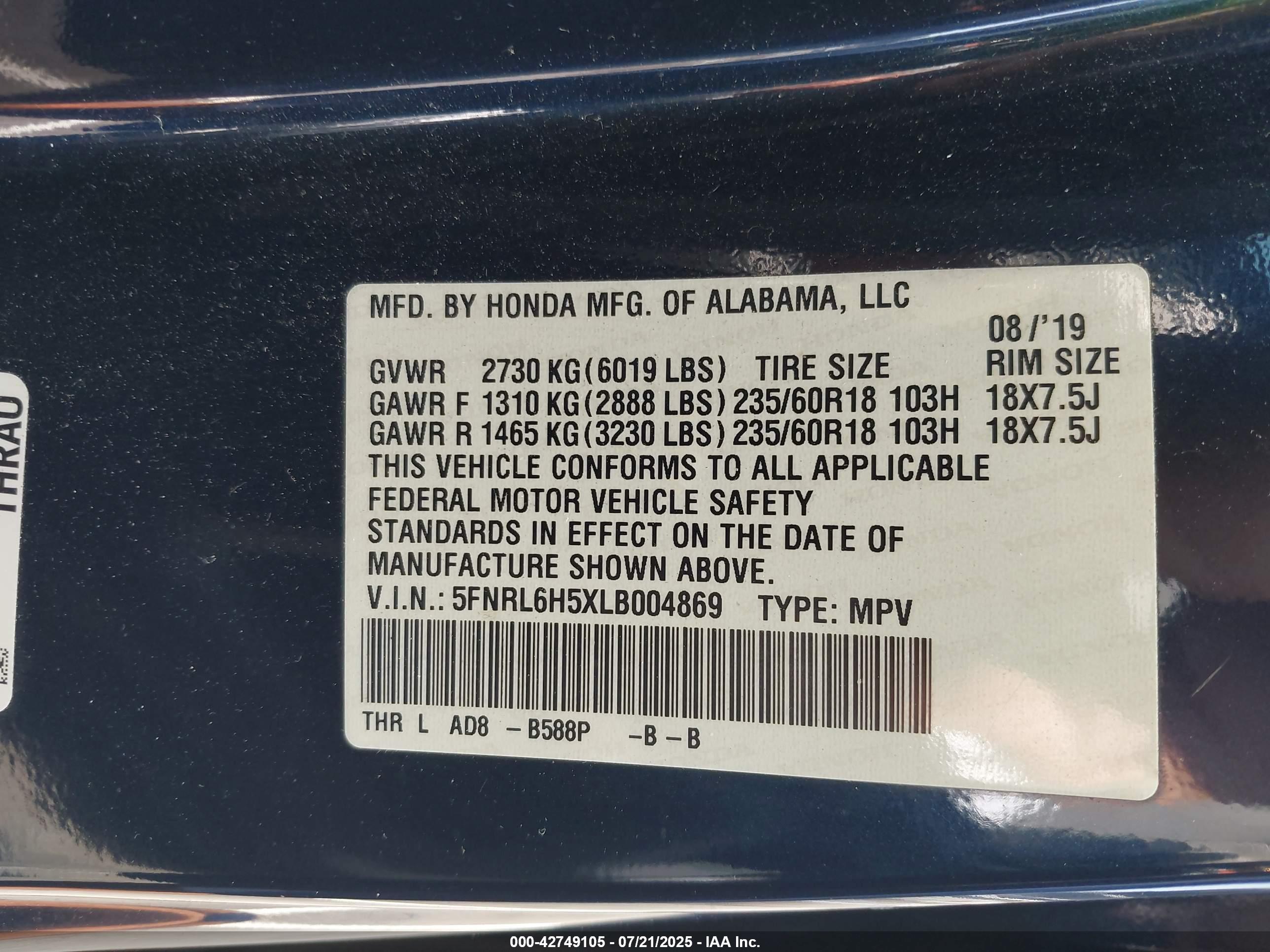 HONDA ODYSSEY image 9