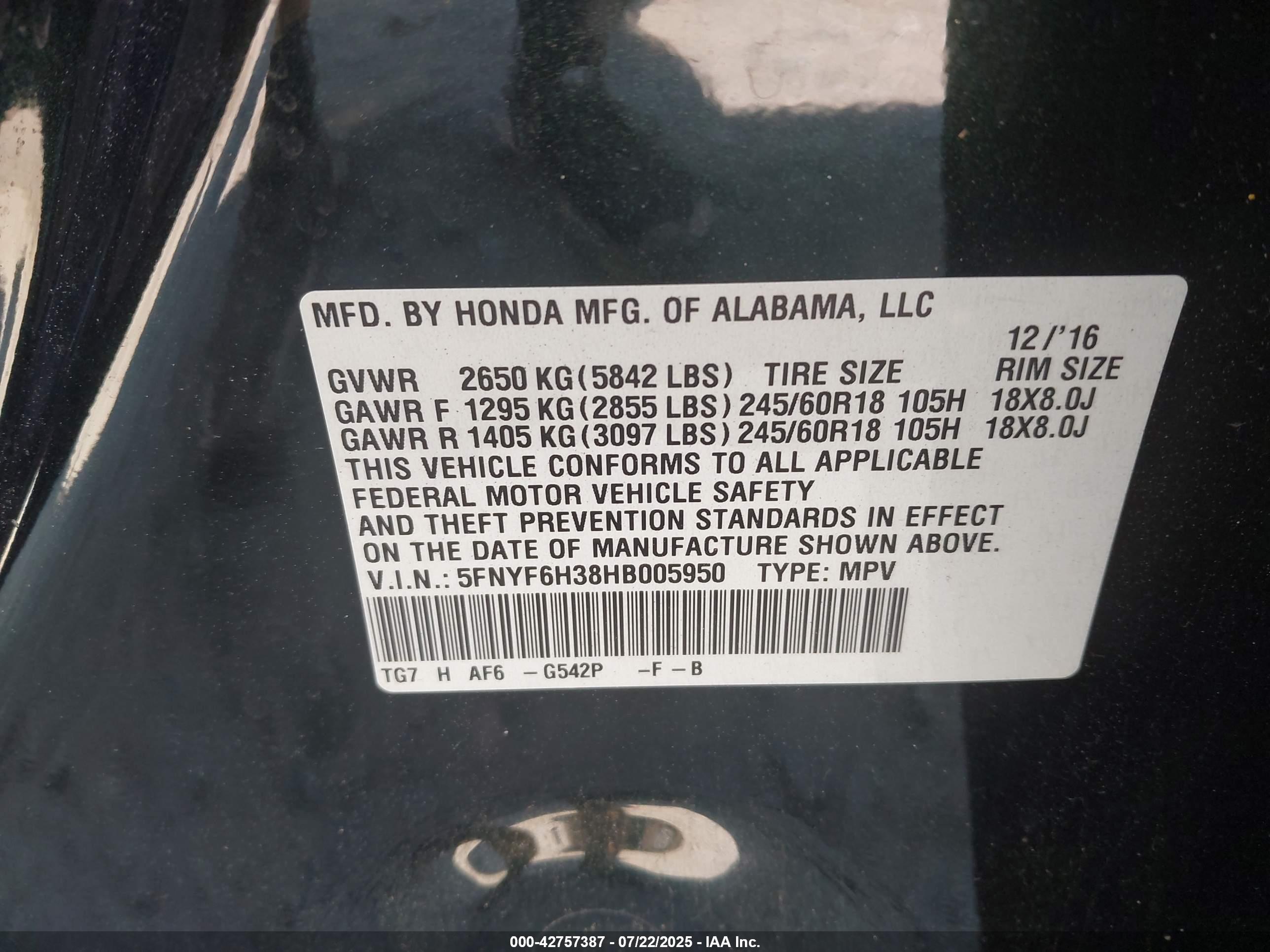 HONDA PILOT image 9