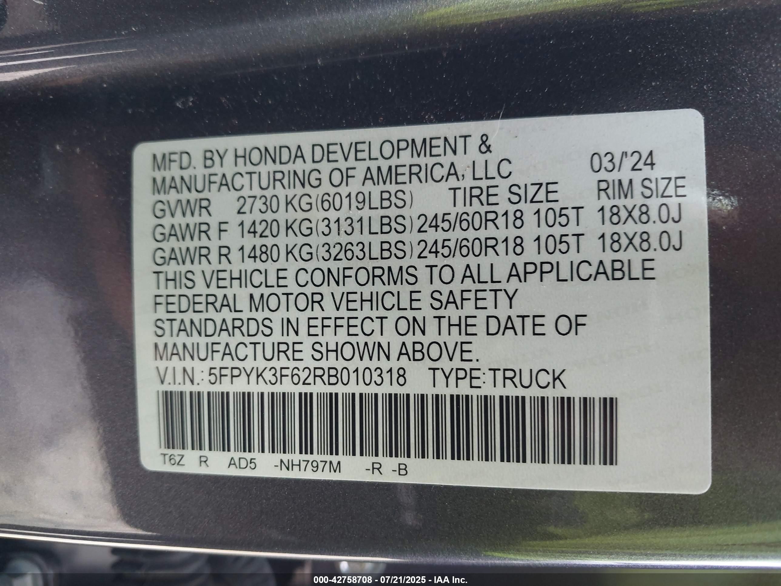 HONDA RIDGELINE image 9