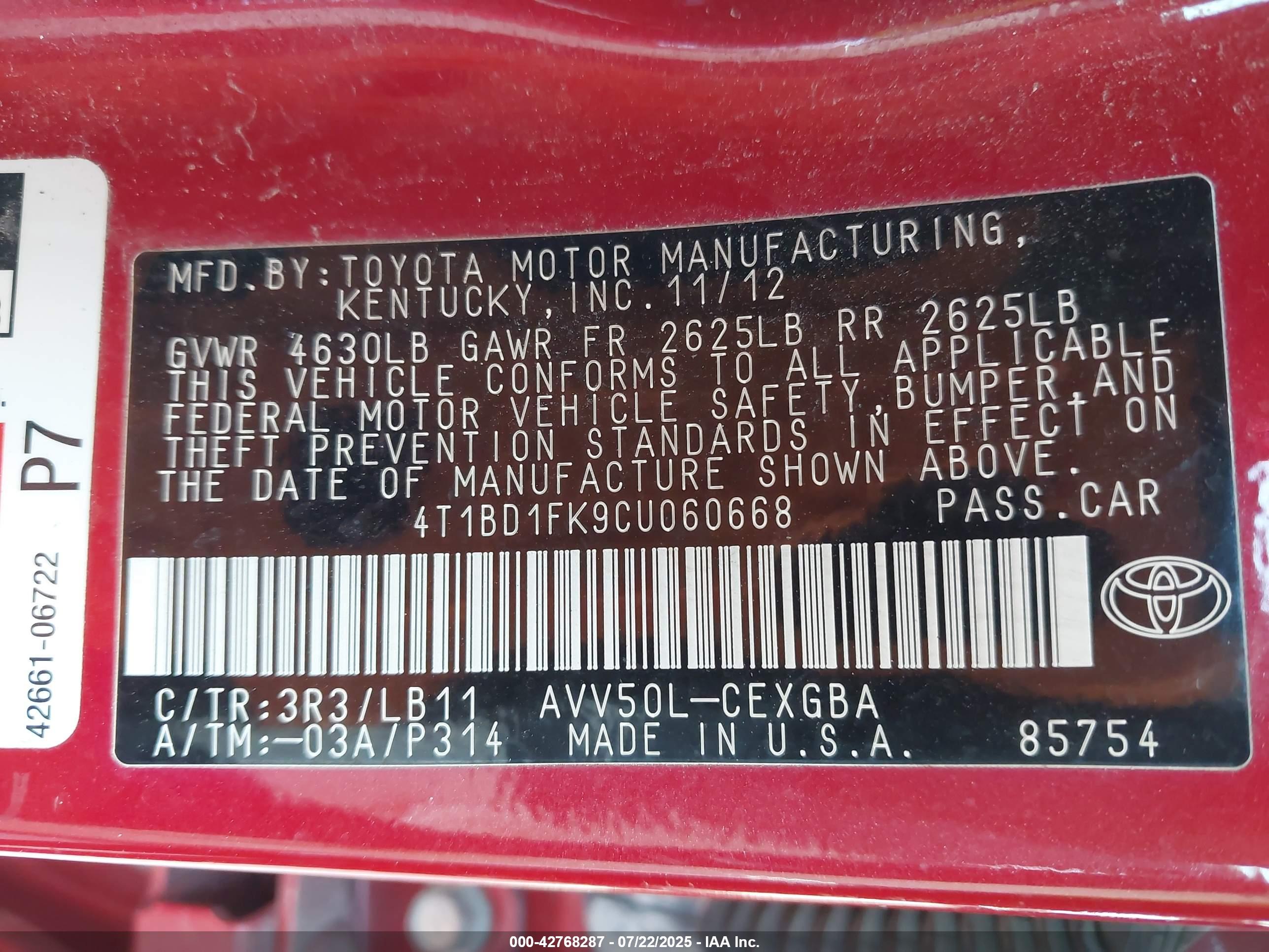 TOYOTA CAMRY image 9