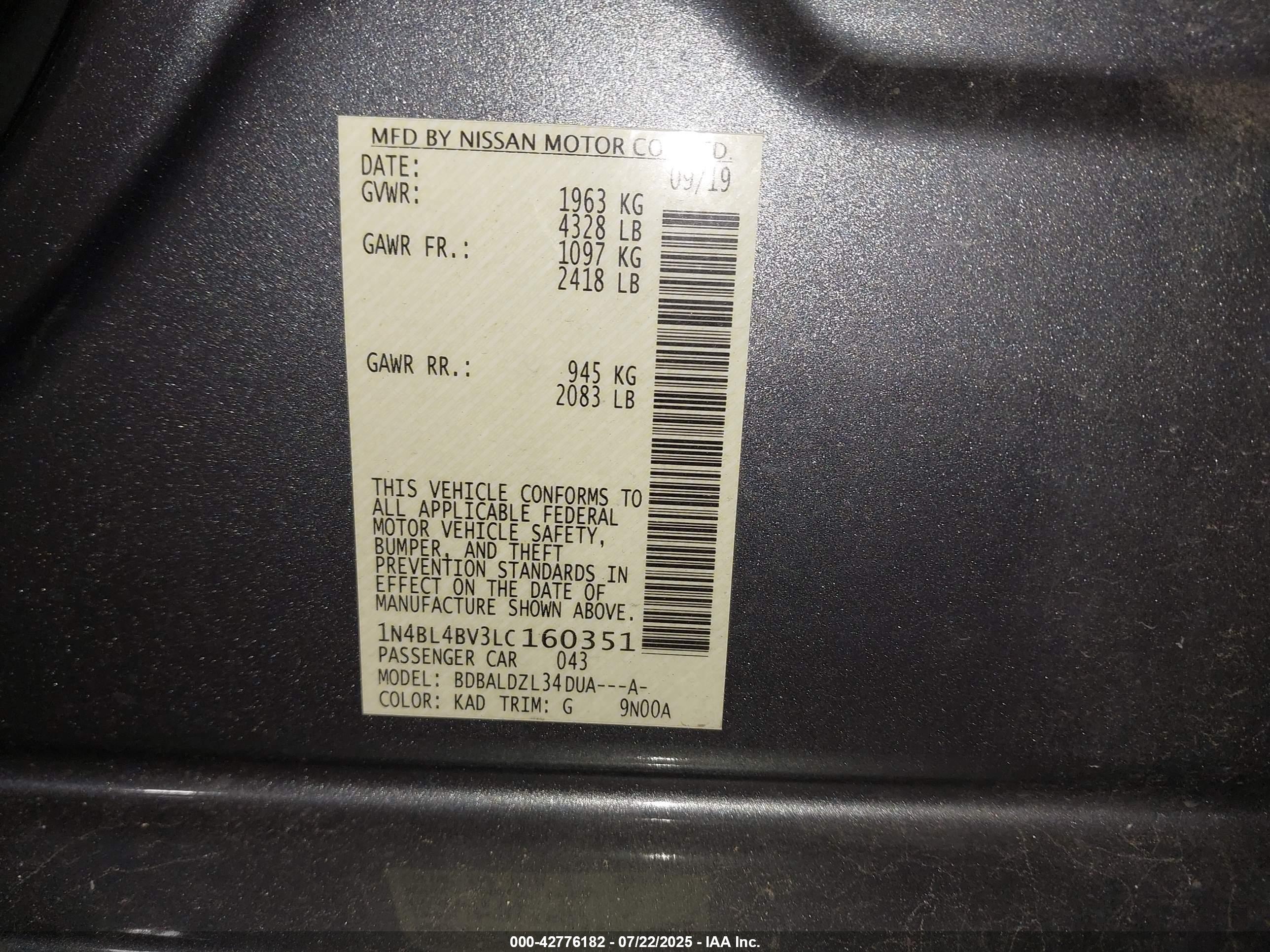 NISSAN ALTIMA image 9