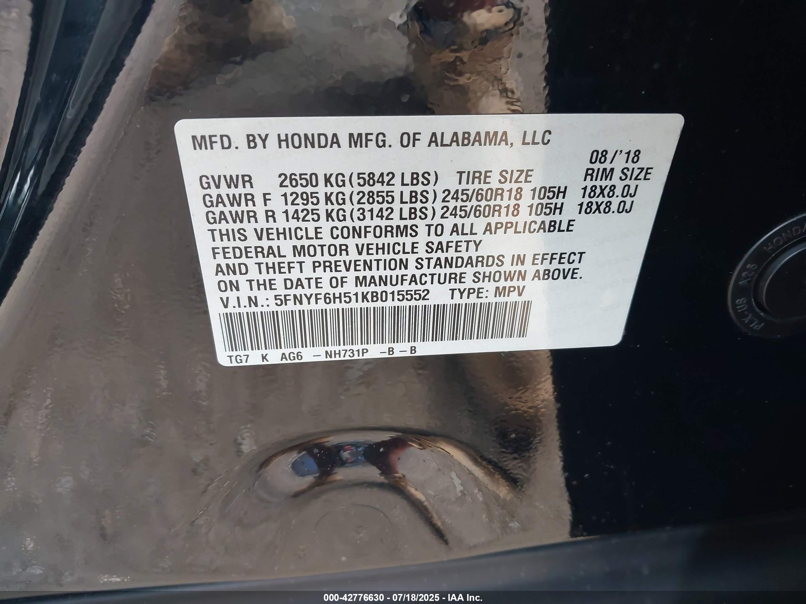 HONDA PILOT image 9