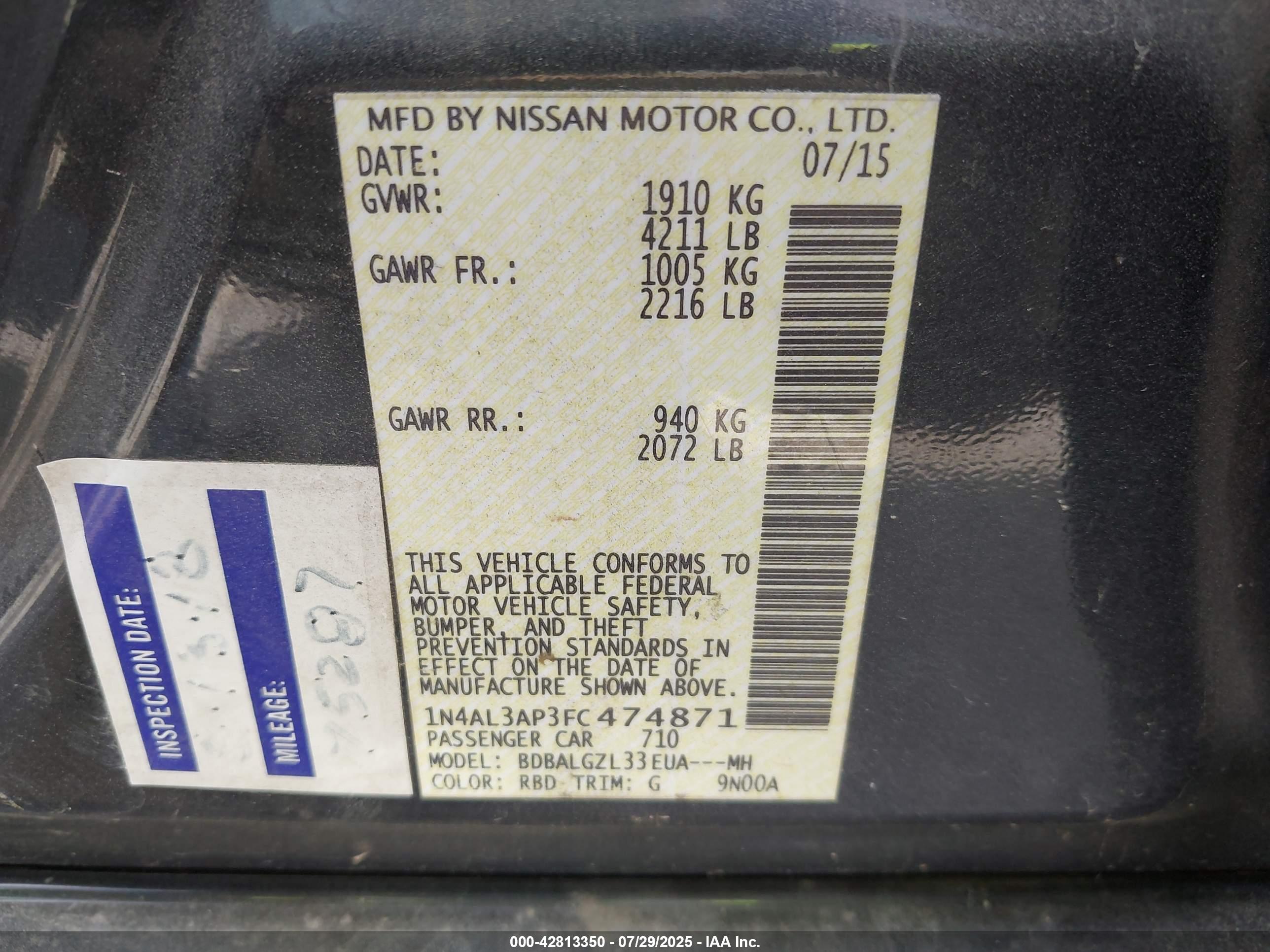 NISSAN ALTIMA image 9