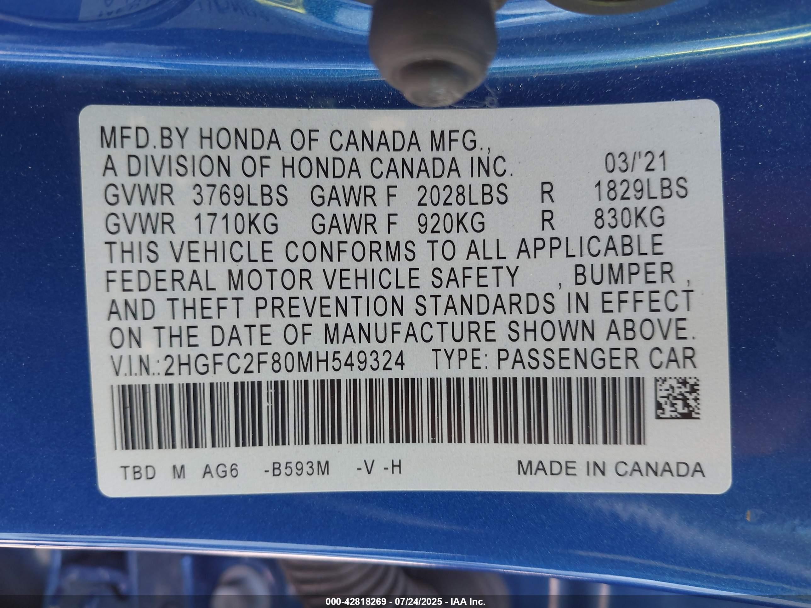 HONDA CIVIC image 9