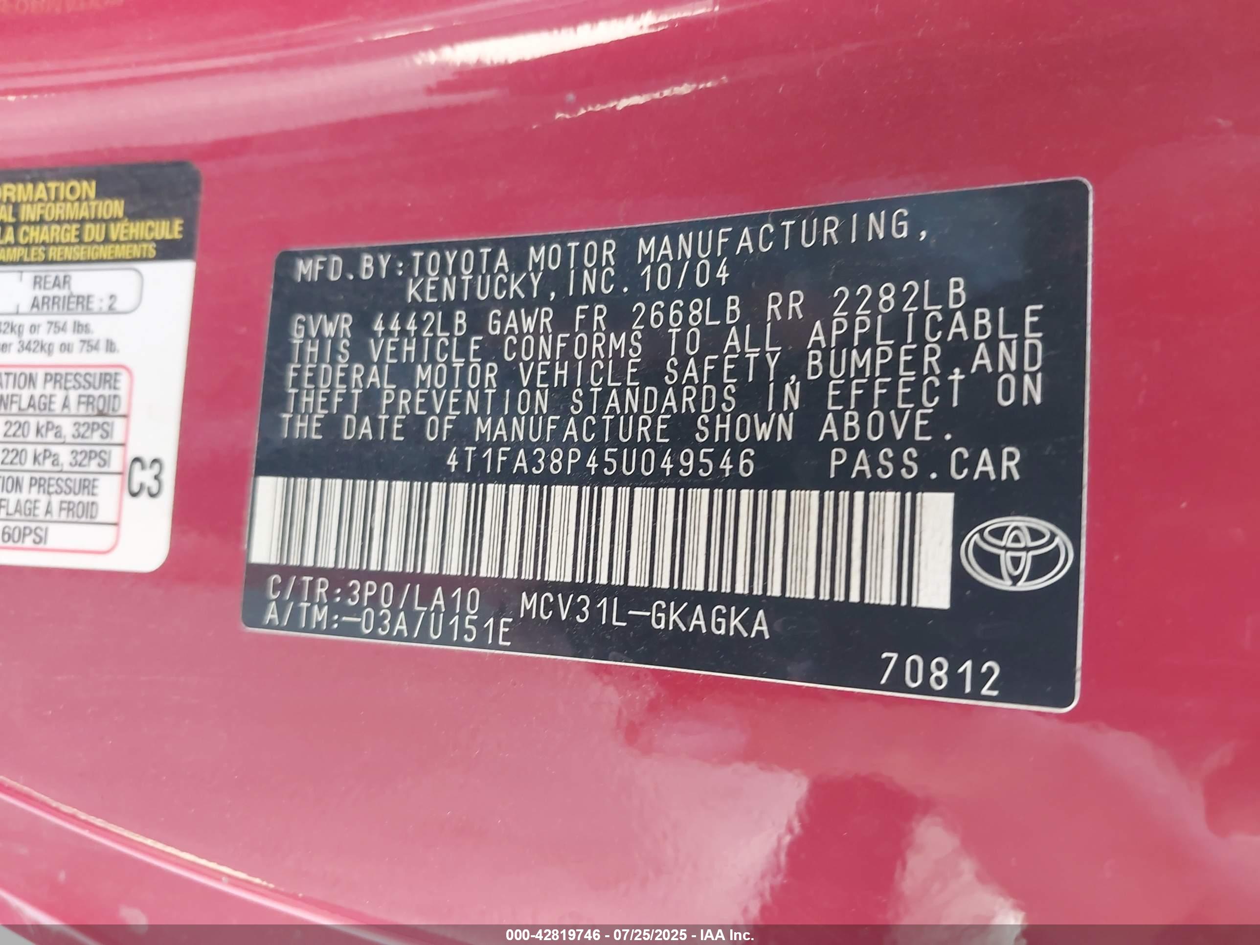 TOYOTA CAMRY image 9