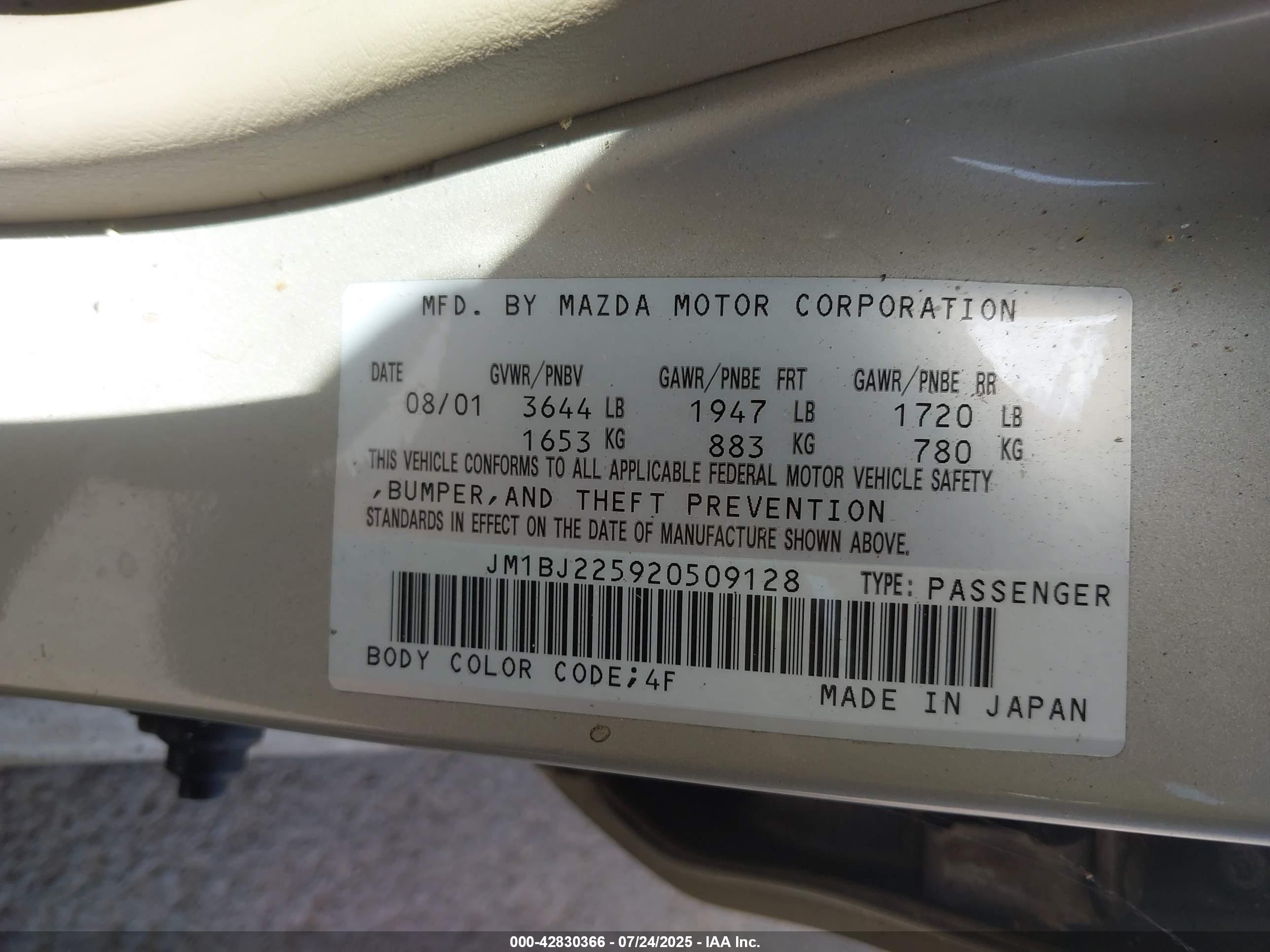 MAZDA PROTEGE image 9