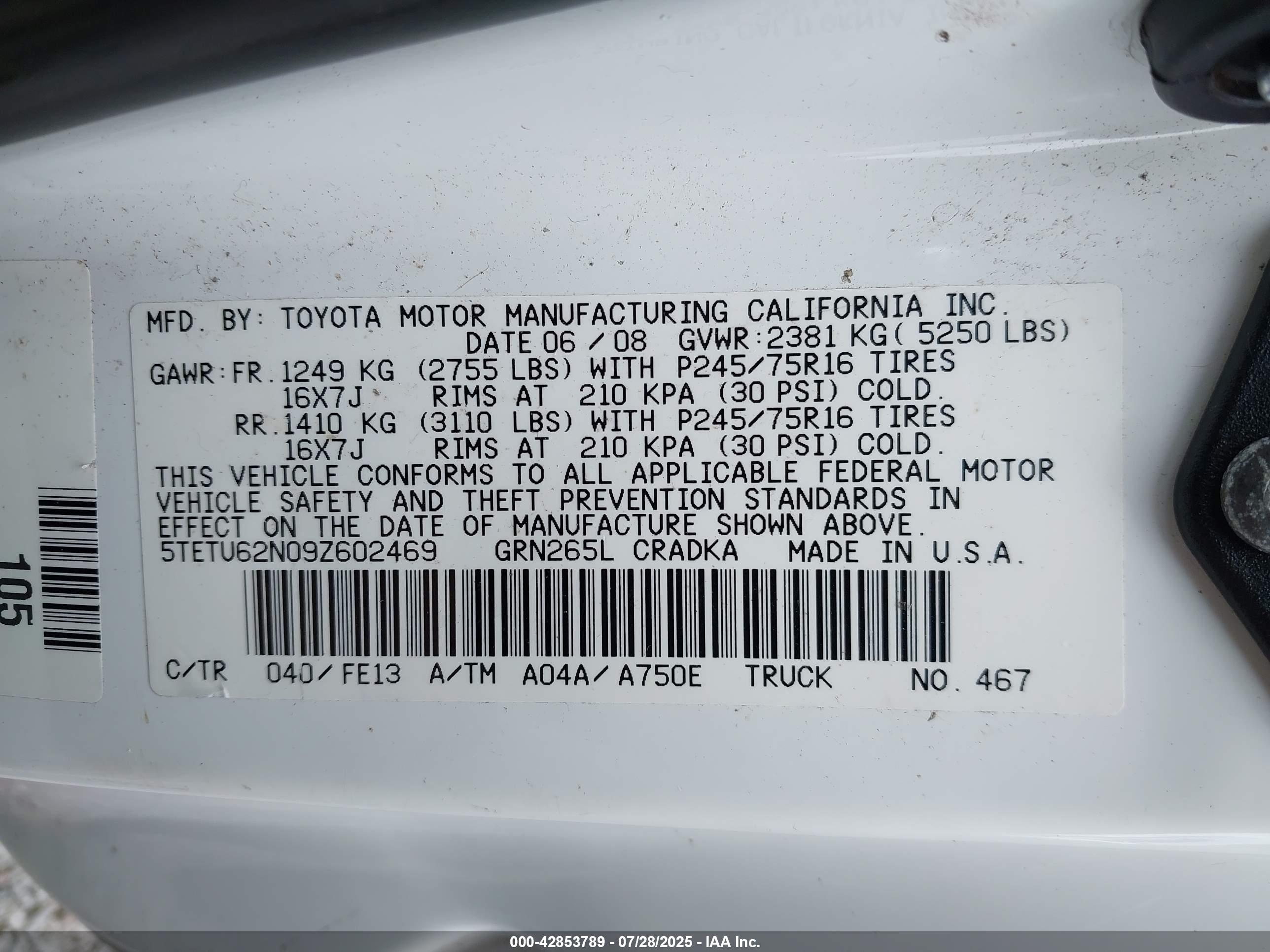 TOYOTA TACOMA image 9