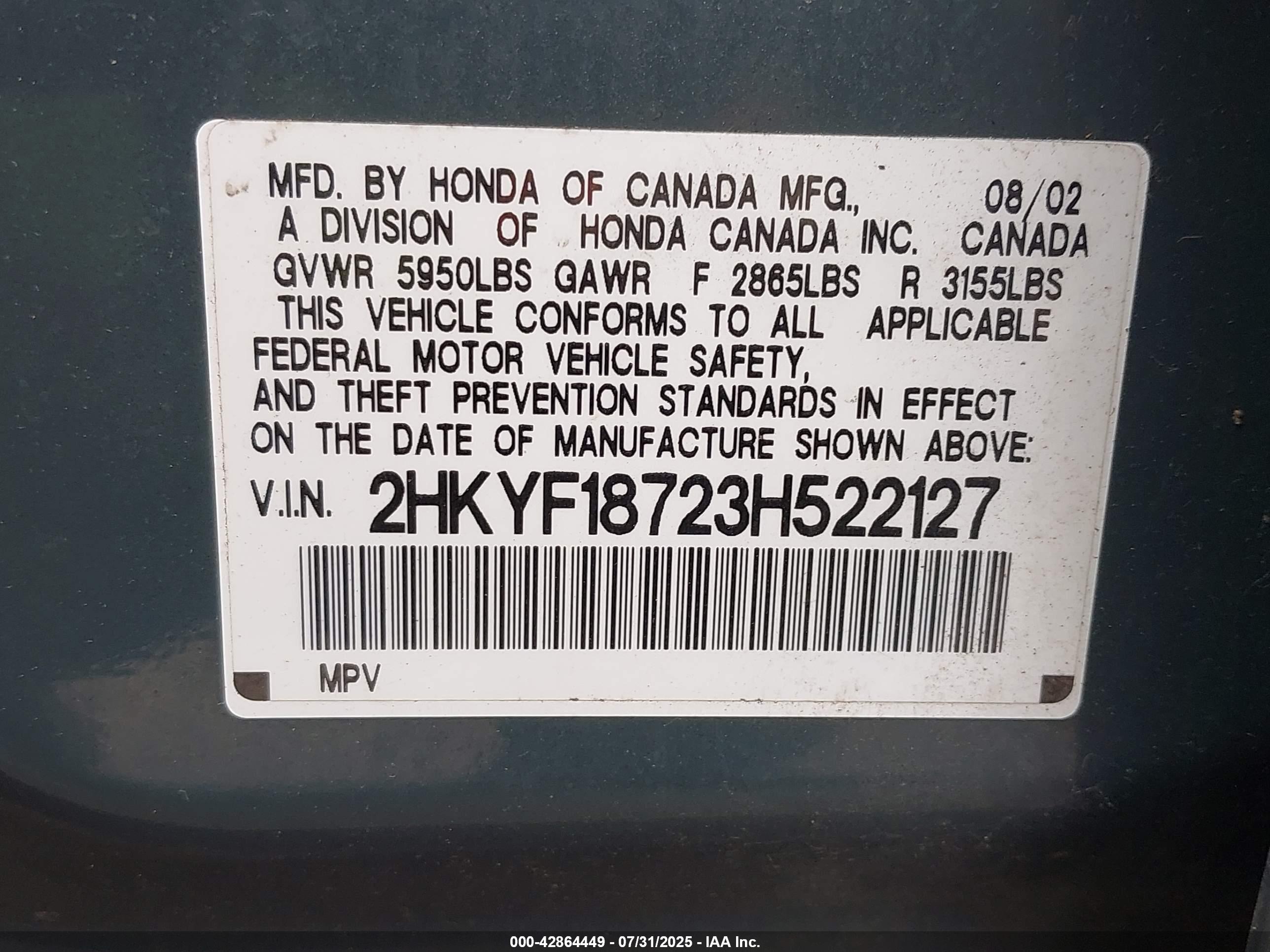 HONDA PILOT image 9