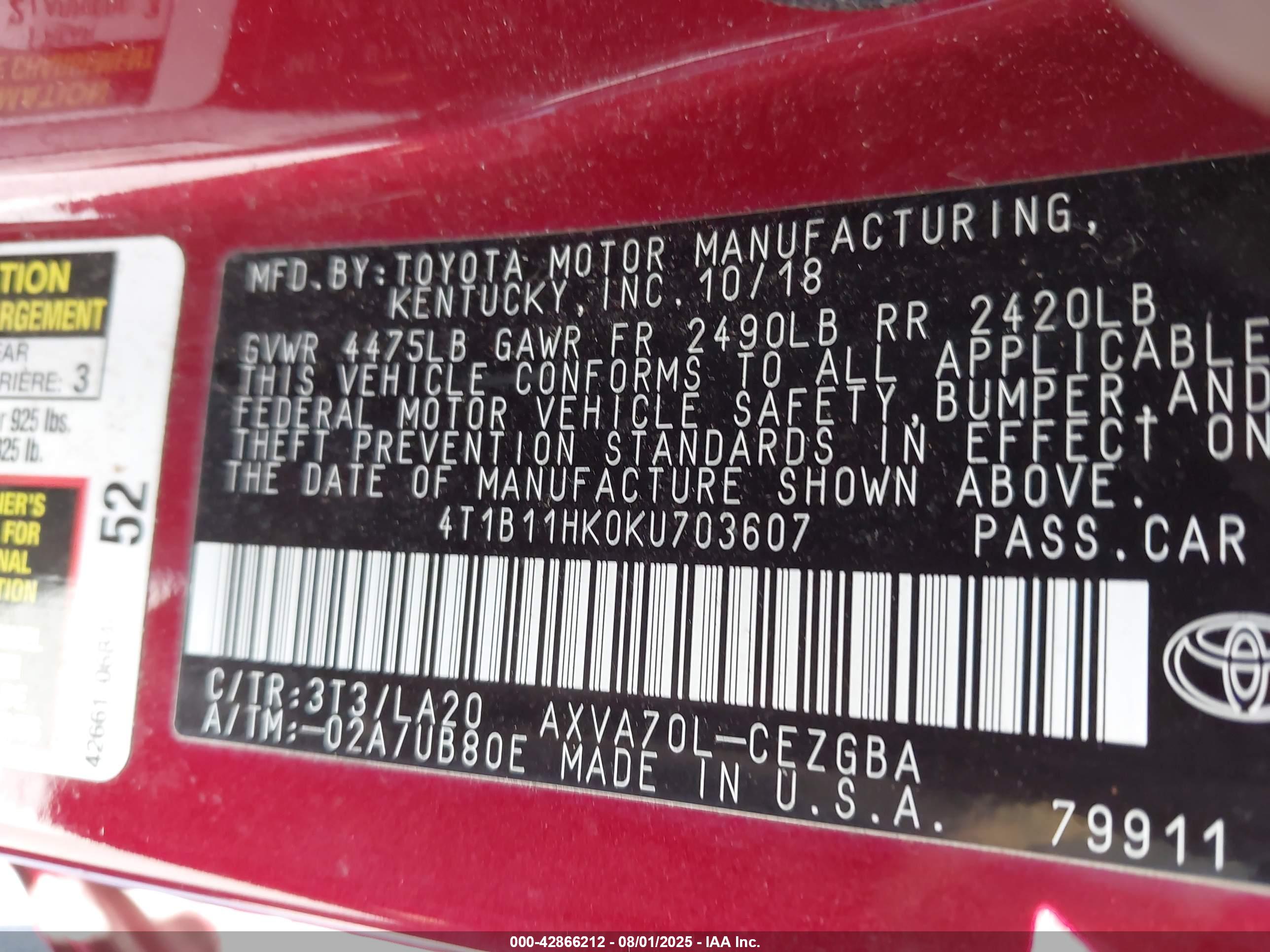 TOYOTA CAMRY image 9
