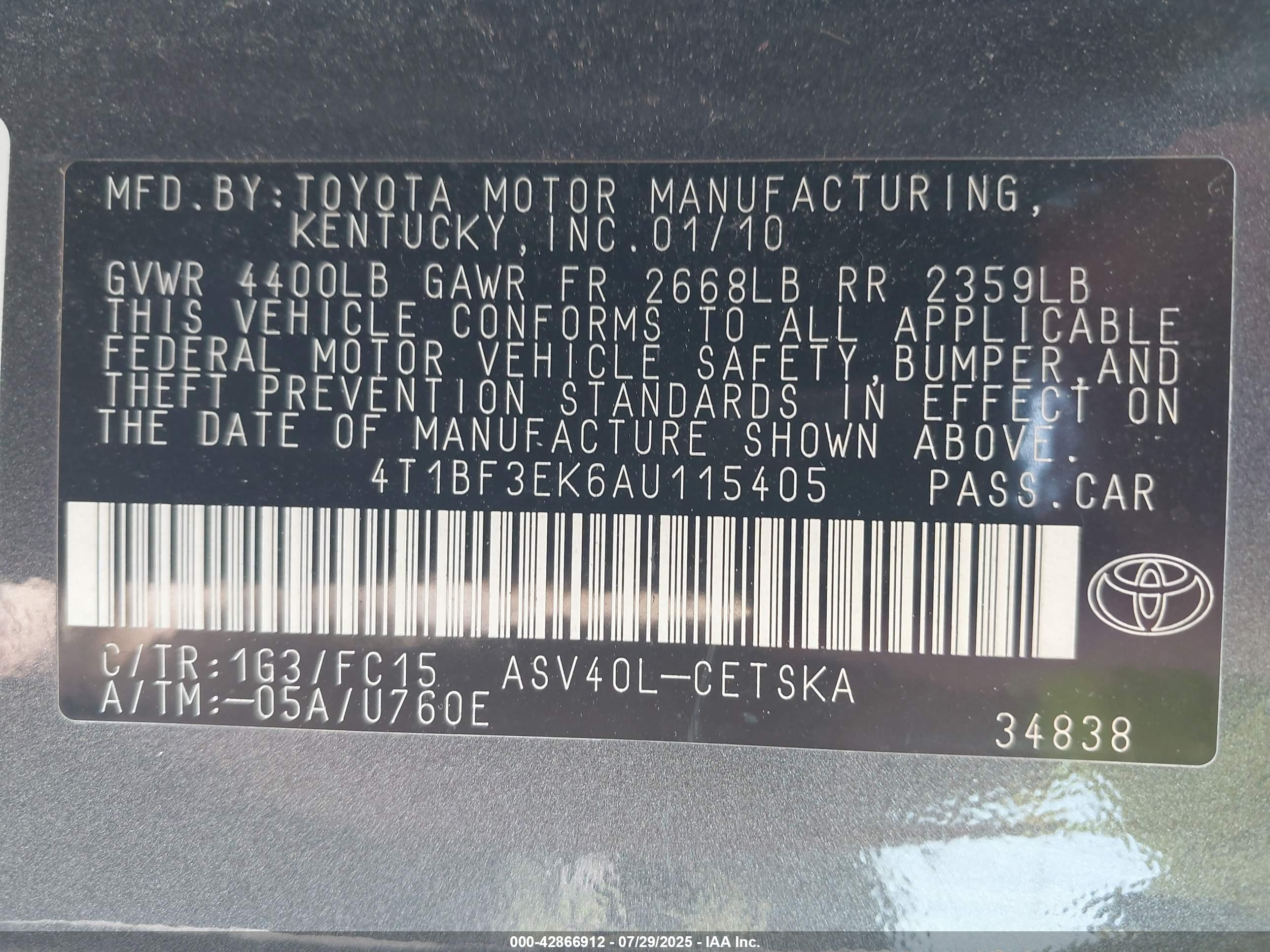 TOYOTA CAMRY image 9