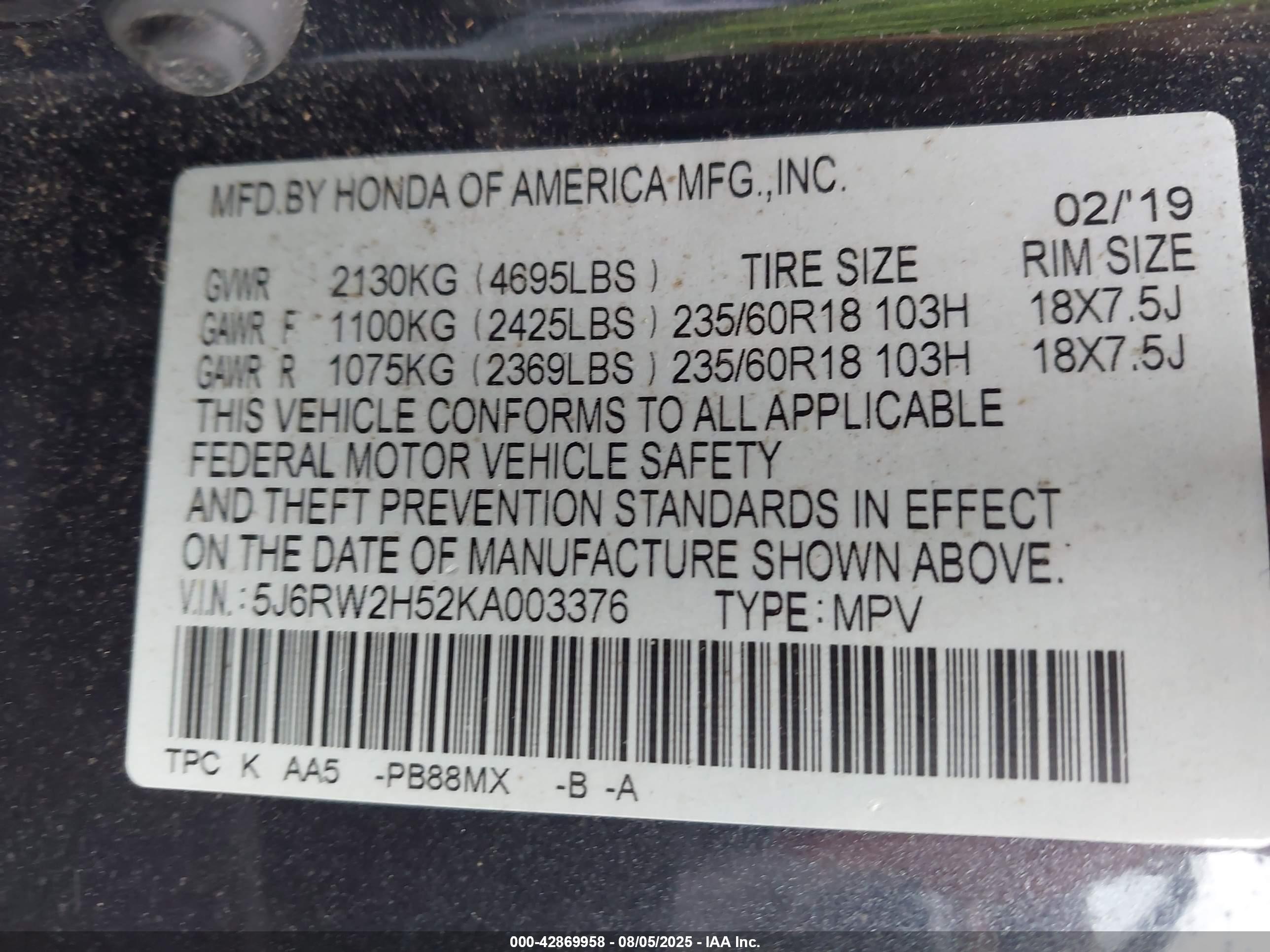HONDA CR-V image 9
