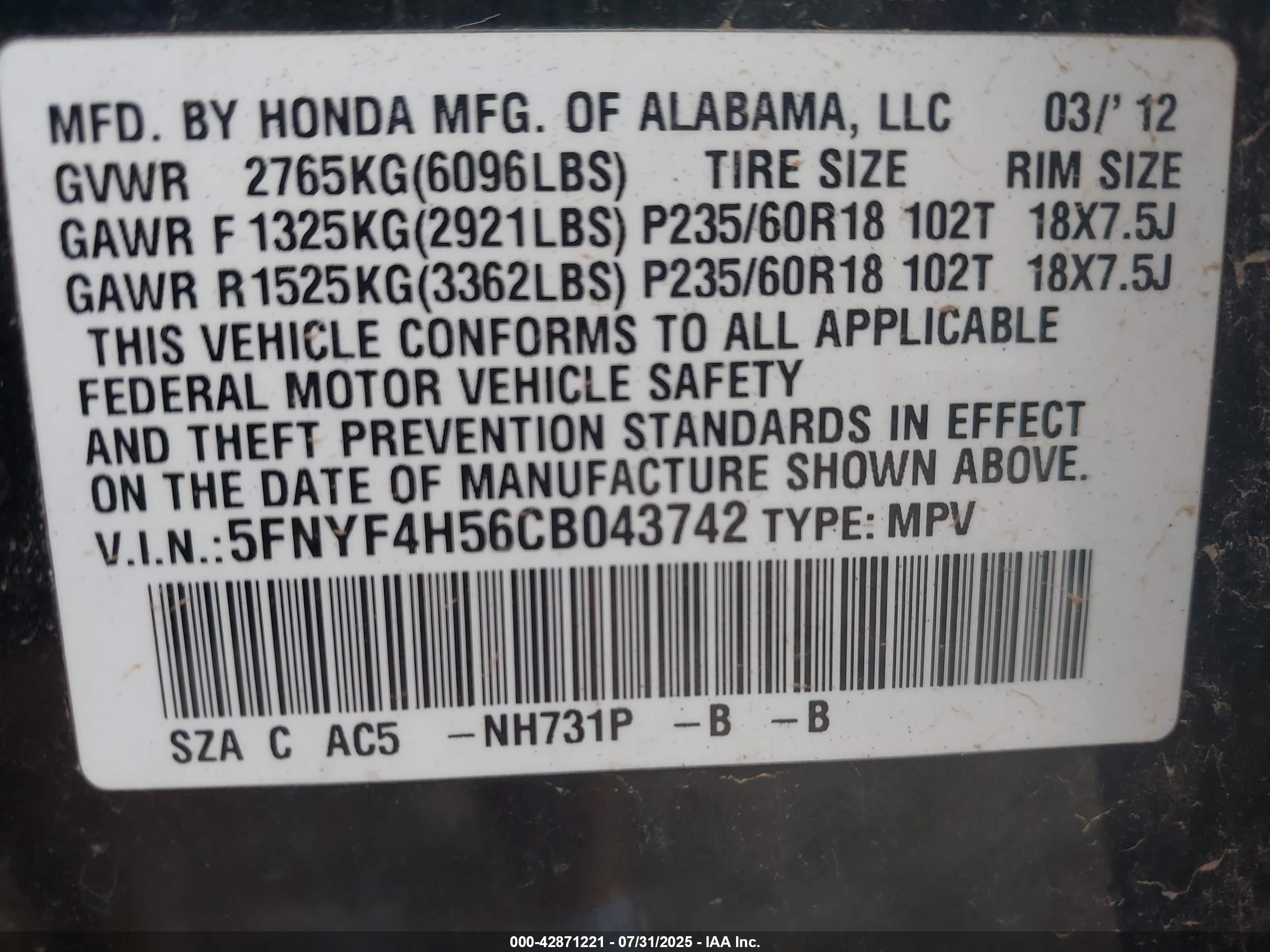 HONDA PILOT image 9