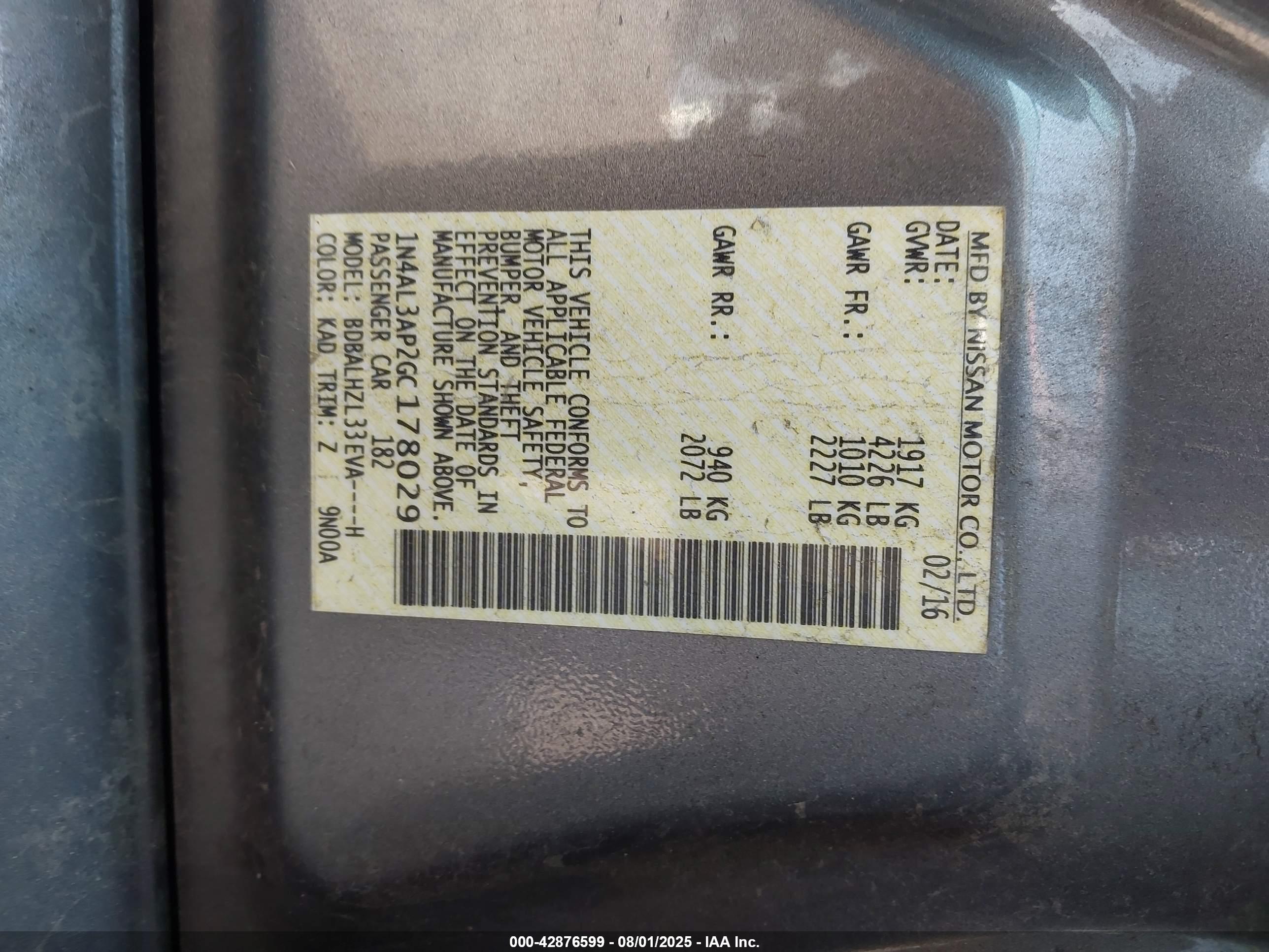 NISSAN ALTIMA image 9