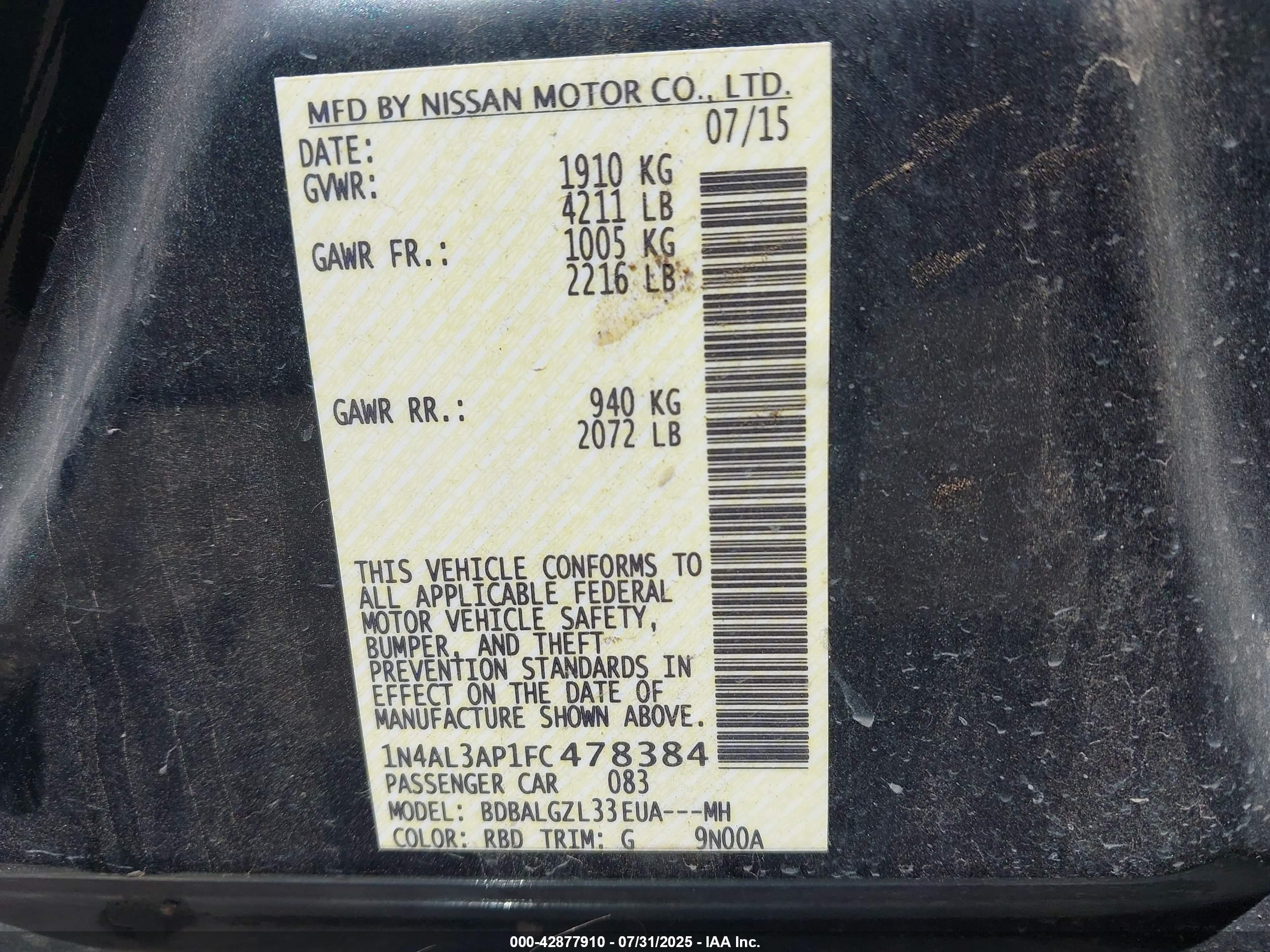NISSAN ALTIMA image 9