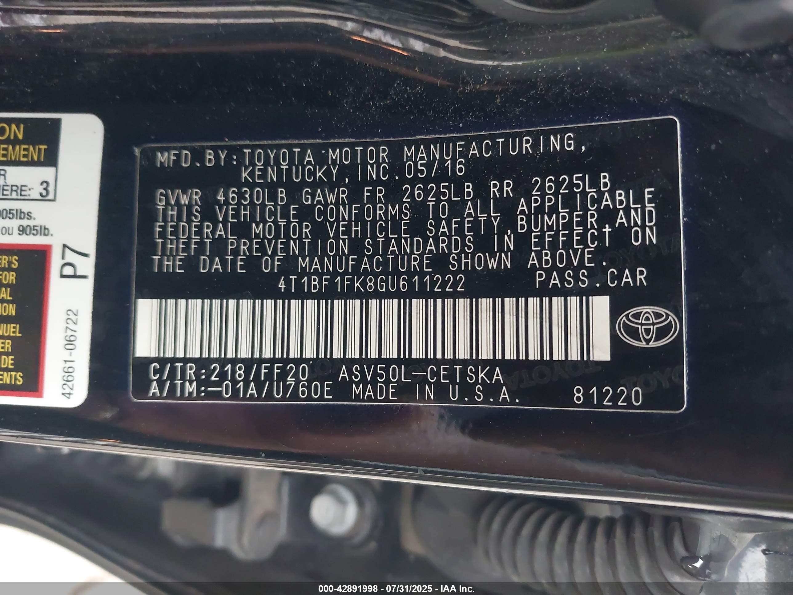 TOYOTA CAMRY image 9